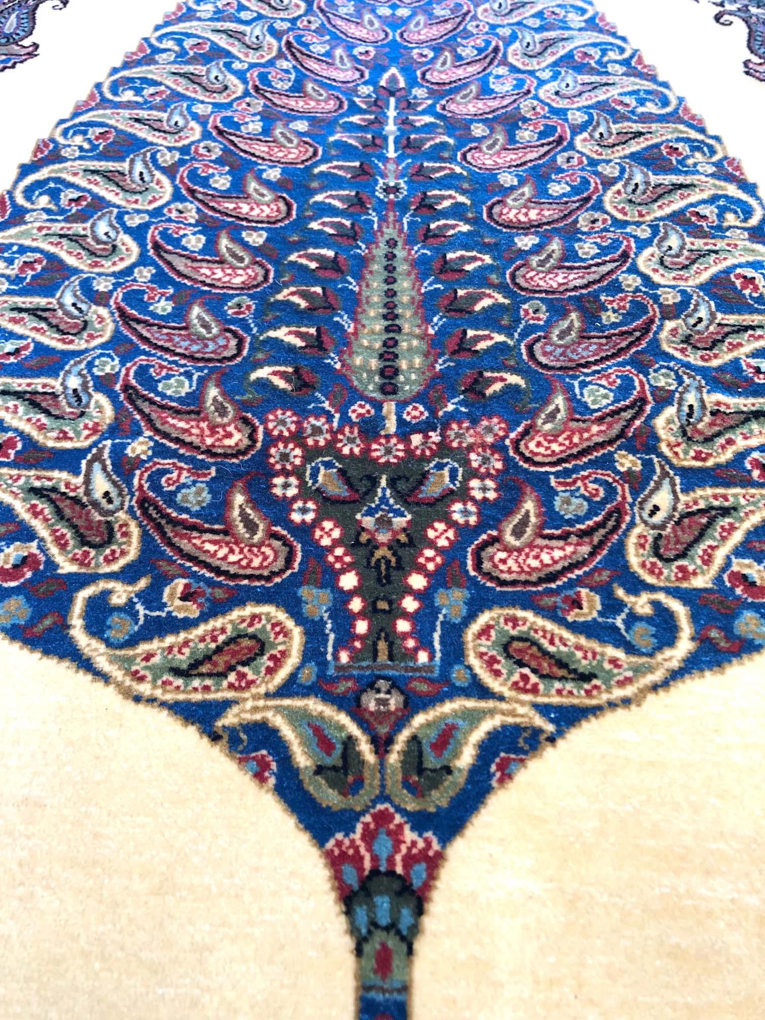 Persian Hand Knotted Tree of Life Qum Rug In Excellent Condition In San Diego, CA