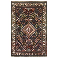 Persian Hand Knotted Tribal Diamond Medallion Josheghan Rug, circa 1960