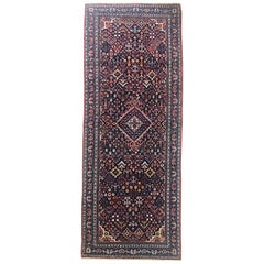 Vintage Persian Hand Knotted Tribal Diamond Medallion Josheghan (Joshaghan) Rug 1960