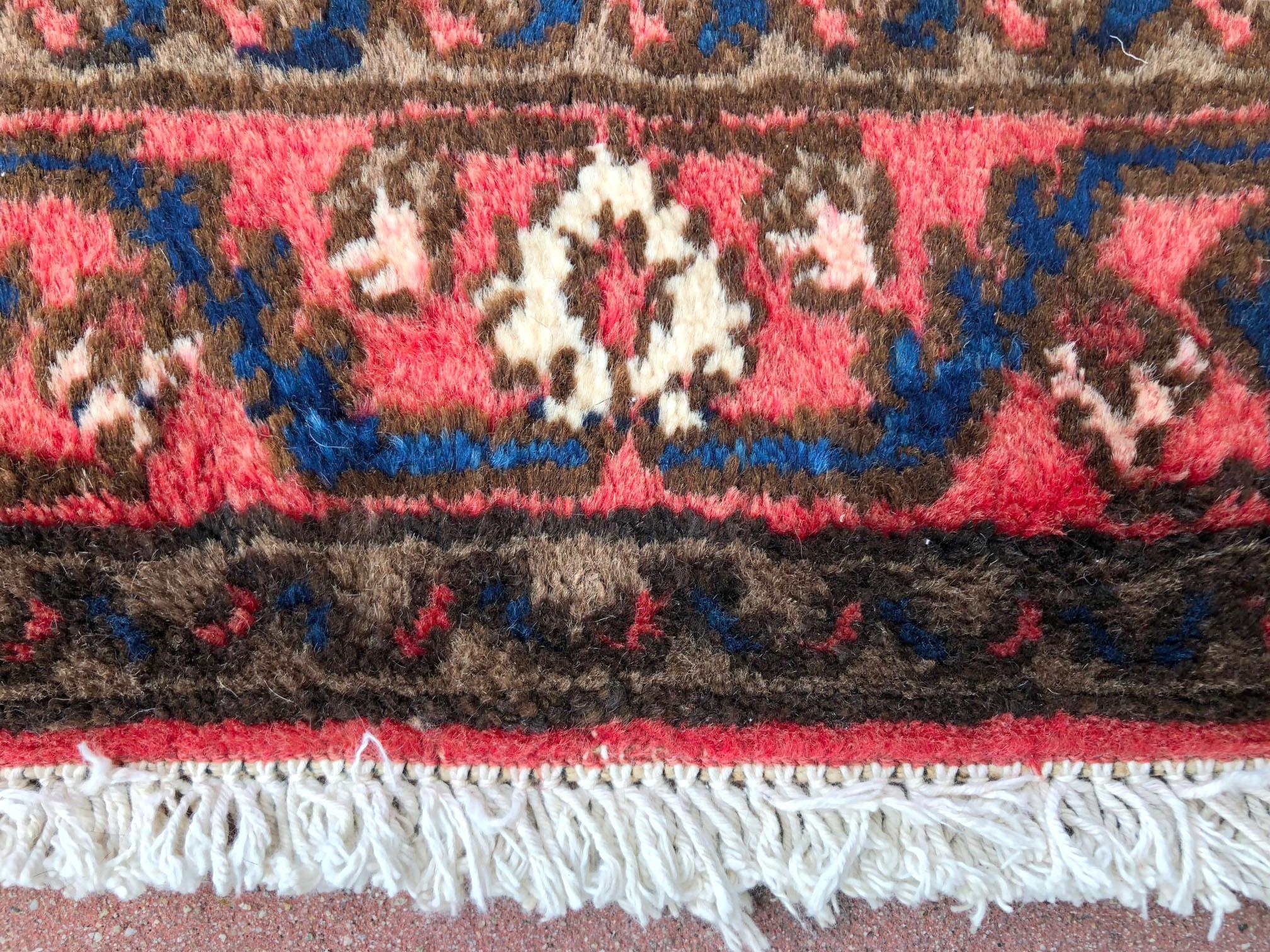 Persian Hand Knotted Tribal Medallion Blue Hamadan Rug, circa 1960 For Sale 8