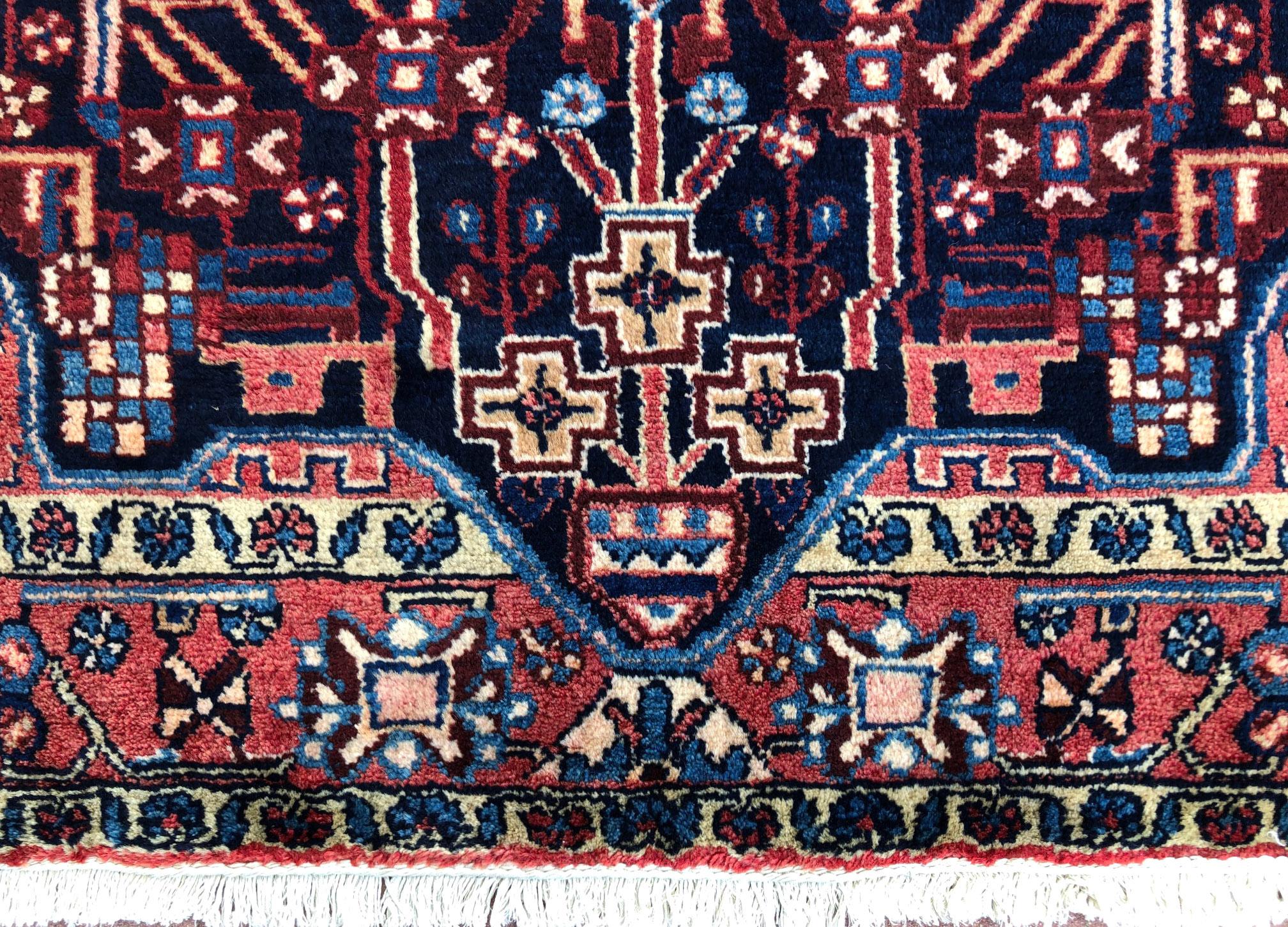 Persian Hand Knotted Tribal Medallion Hamadan Rug, circa 1960 For Sale 3