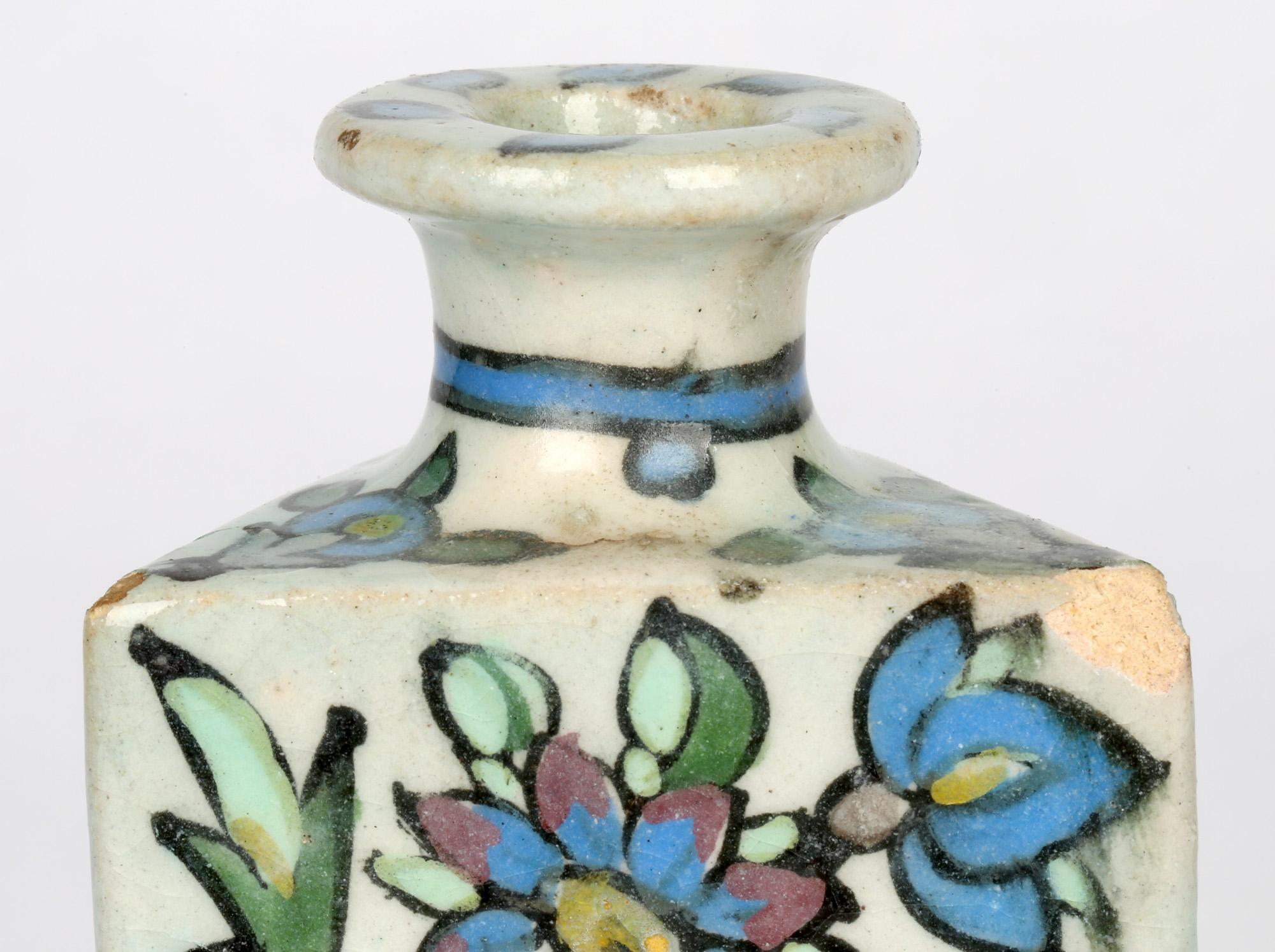Persian Hand Painted Earthenware Vase with Birds 3
