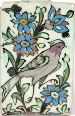 Persische handbemalte Vase aus Steingut mit Vögeln