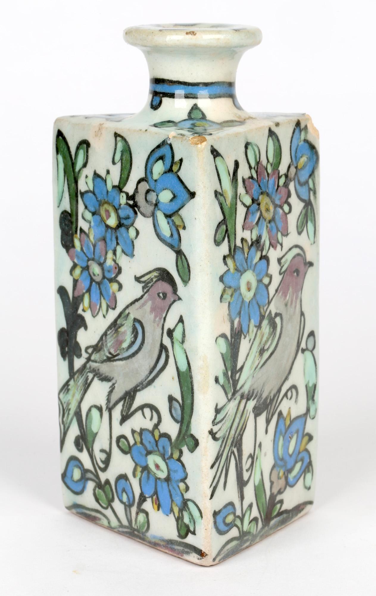 Persian Hand Painted Earthenware Vase with Birds 2