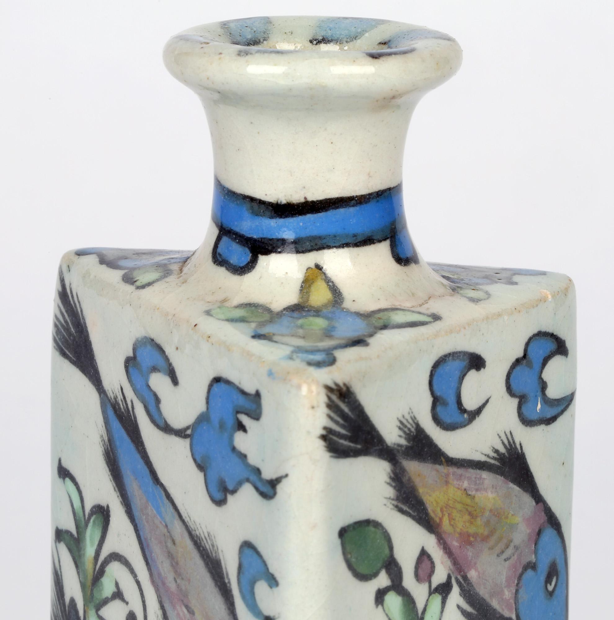 Persian Hand Painted Earthenware Vase with Fish 7
