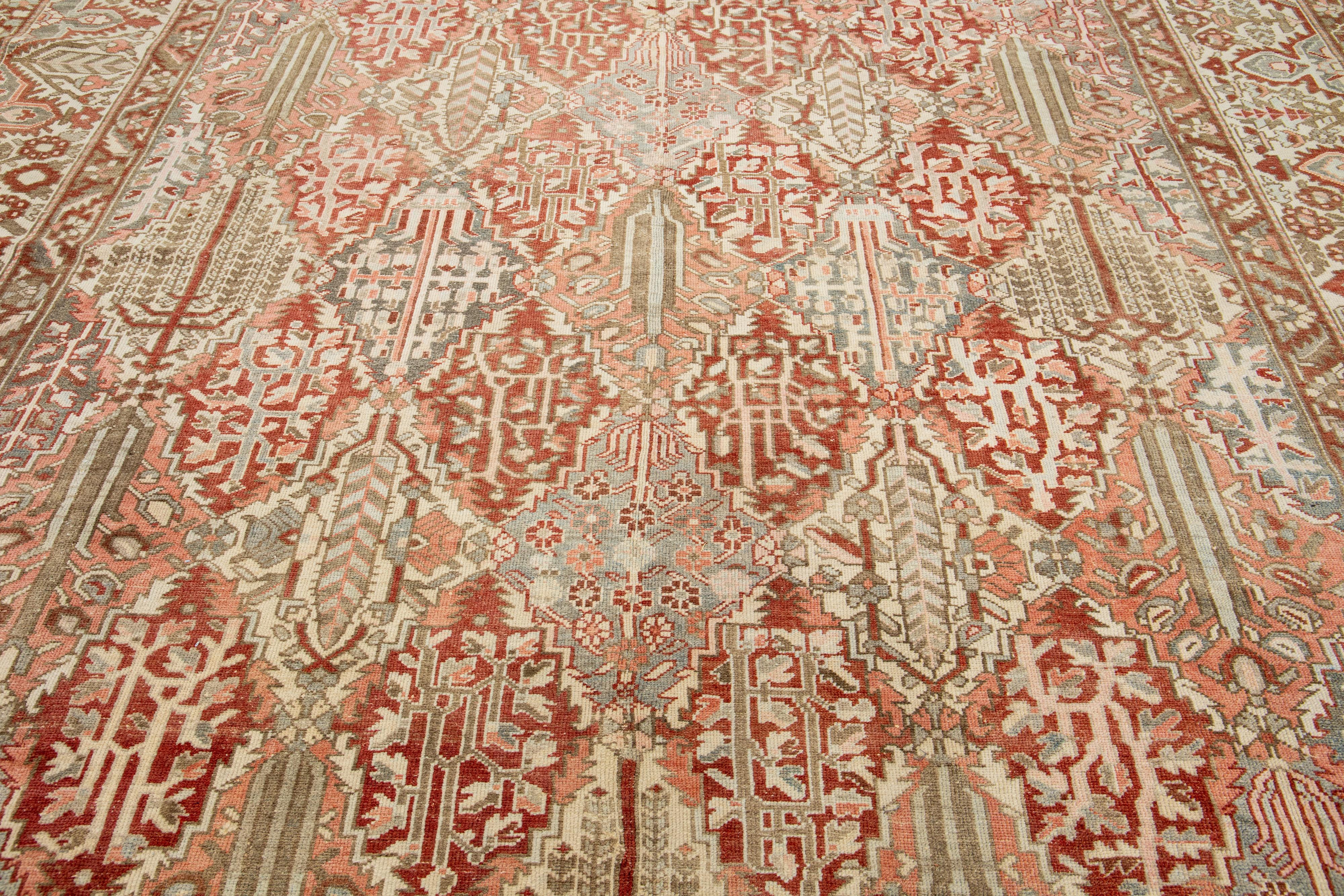 20th Century Persian Handmade Bakhtiari Wool Rug with Multicolor Pattern throughout For Sale