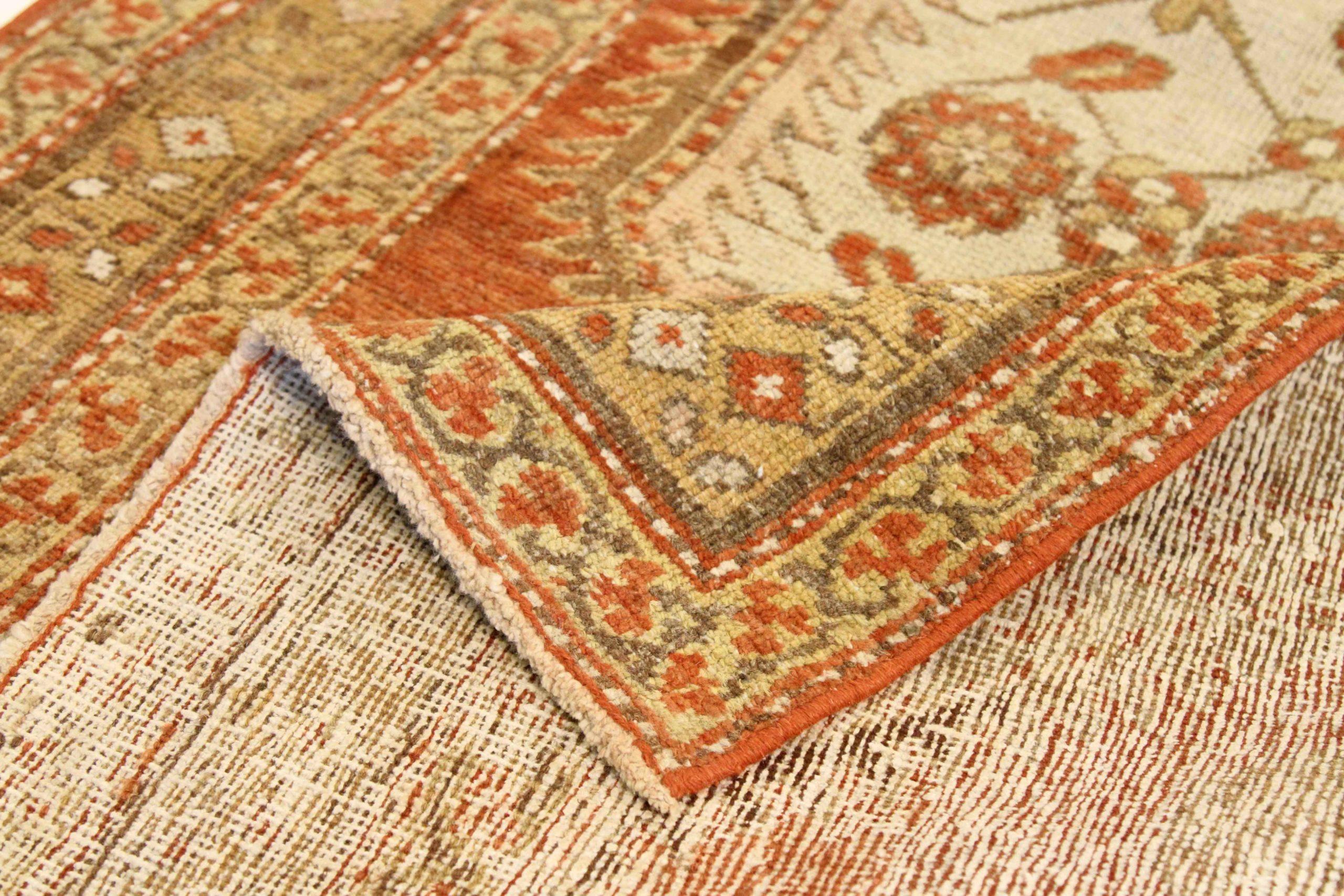 Persischer Harat Läufer Teppich - Wolle Braun Elfenbein Rot Design - 75763 (Irakisch) im Angebot