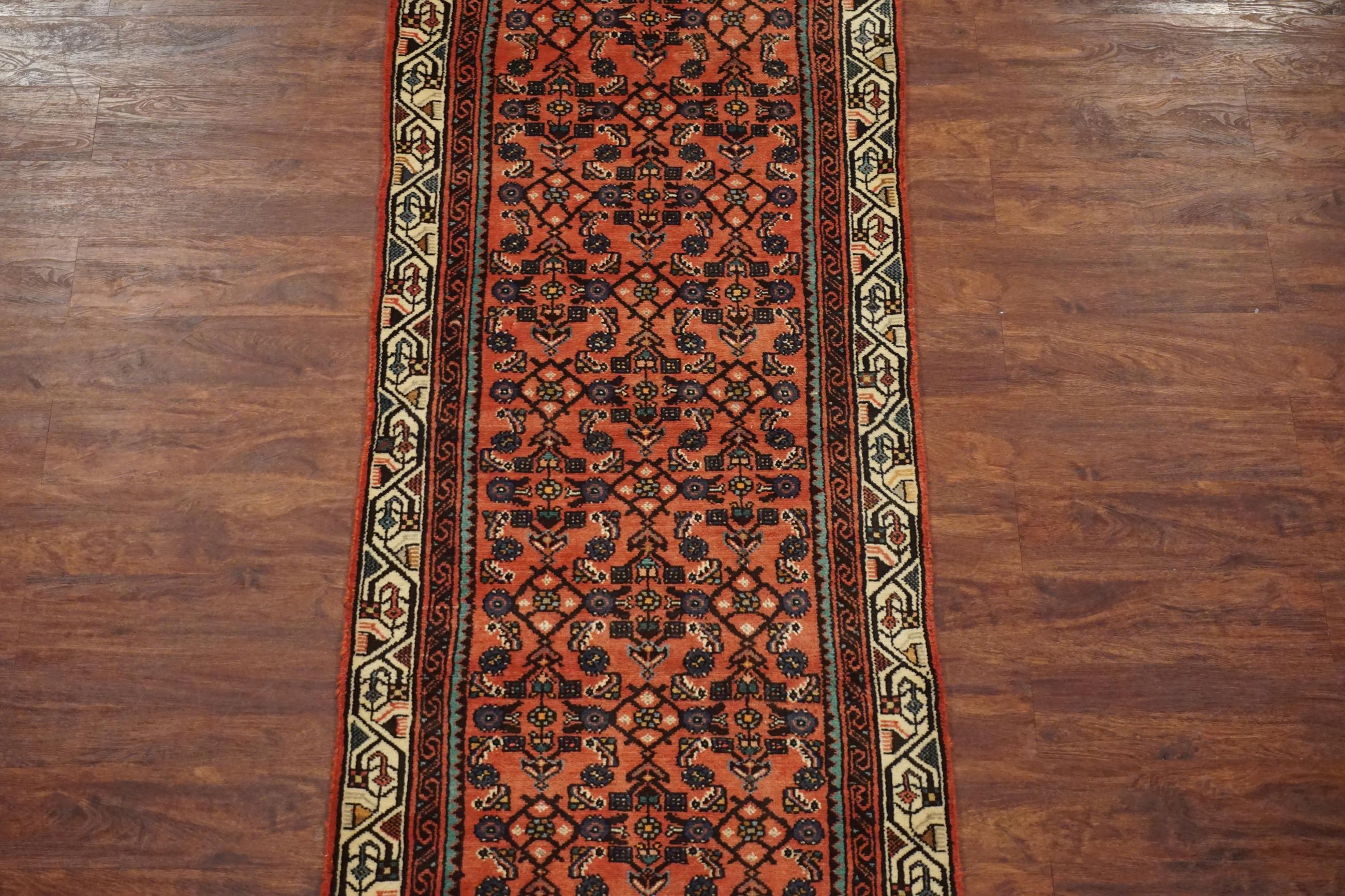 Hand-Knotted Persian Herati Malayer Runner, circa 1940 For Sale