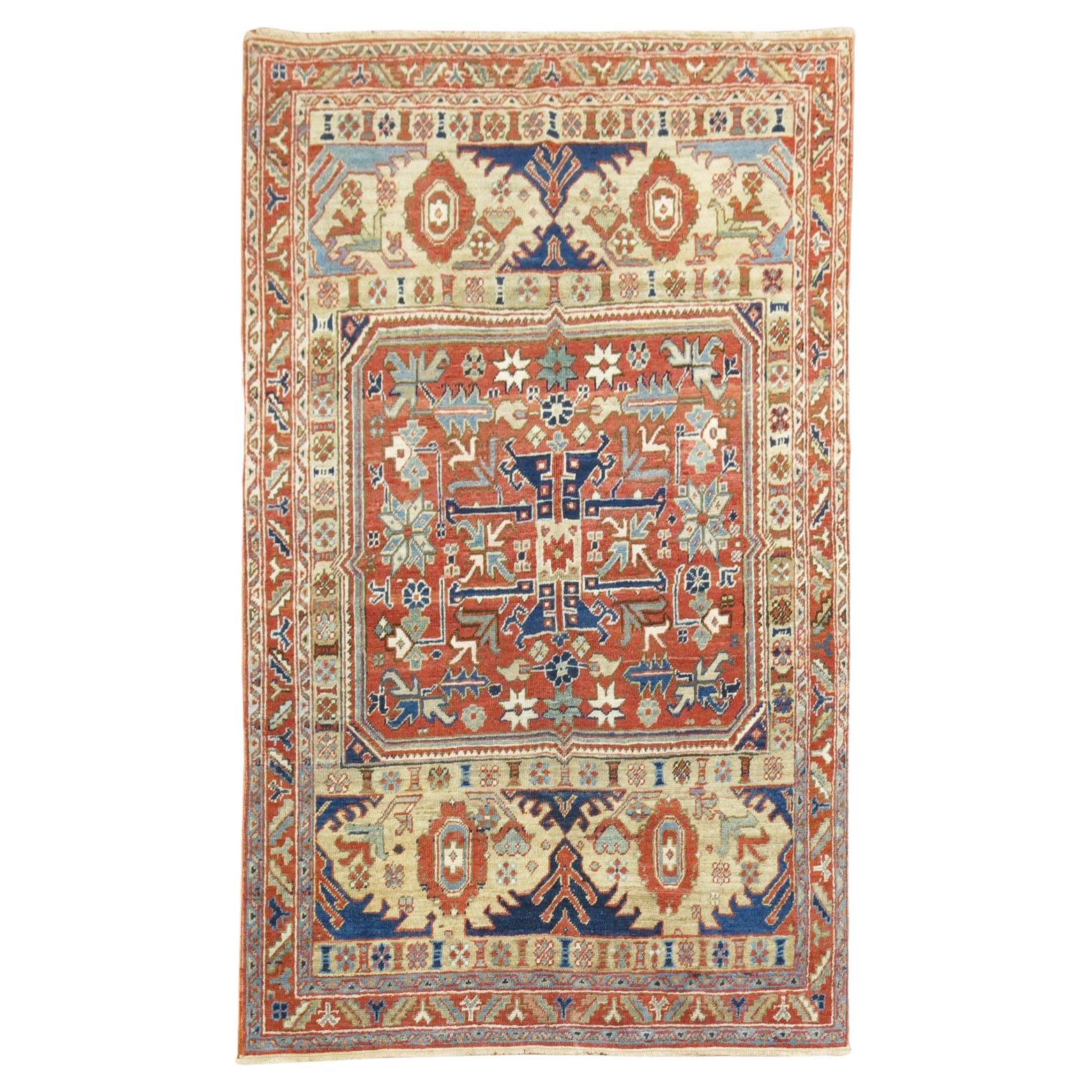 Persian Heriz Accent Rug For Sale