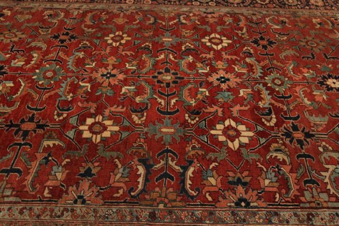 Persische Heriz-Teppiche - Wolle Schwarz Rot Design - 88800 (Irakisch) im Angebot