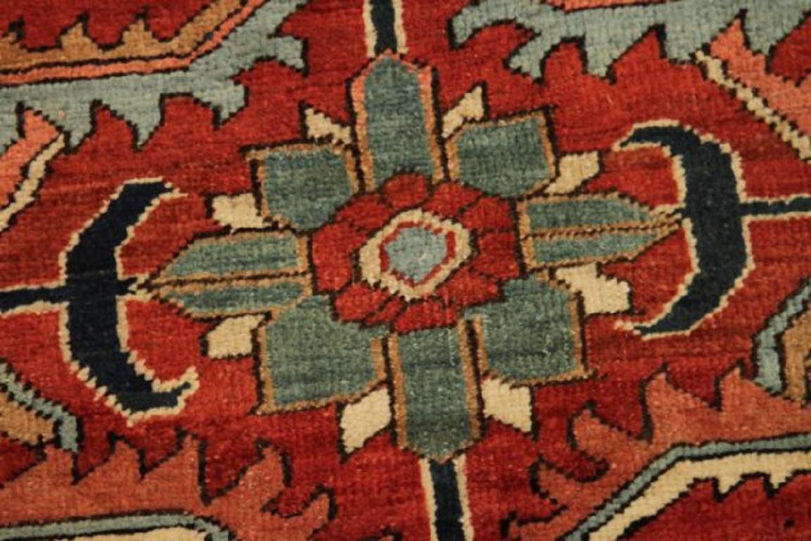 Persische Heriz-Teppiche - Wolle Schwarz Rot Design - 88800 (20. Jahrhundert) im Angebot