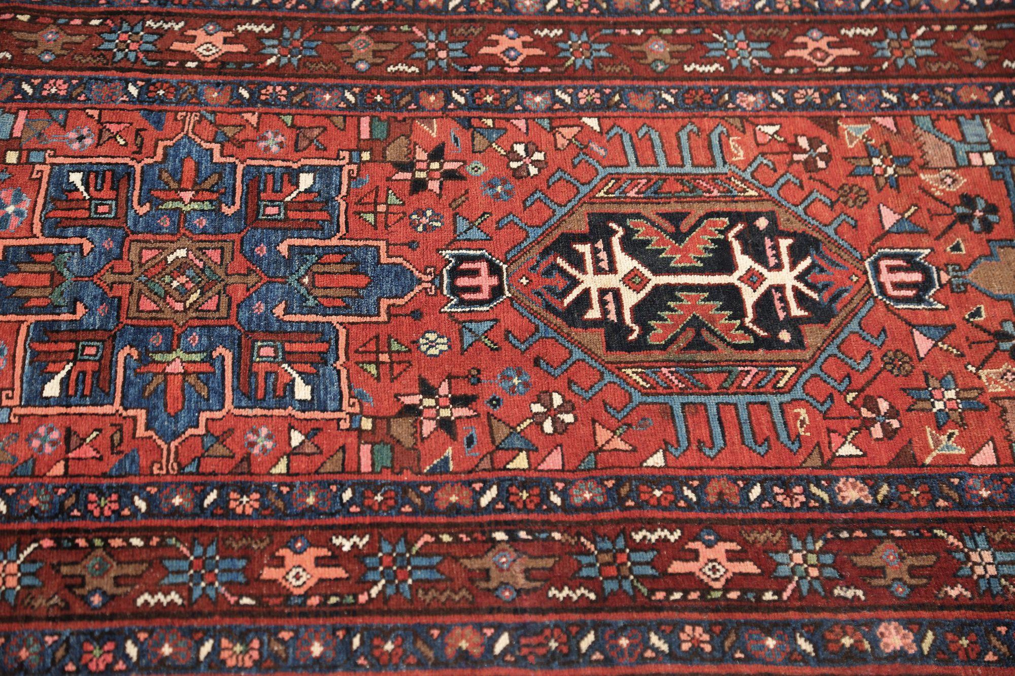 Persische Heriz Area Rugs - Wolle Blau Braun Rot Taupe Design - 97952 im Zustand „Hervorragend“ im Angebot in Dallas, TX