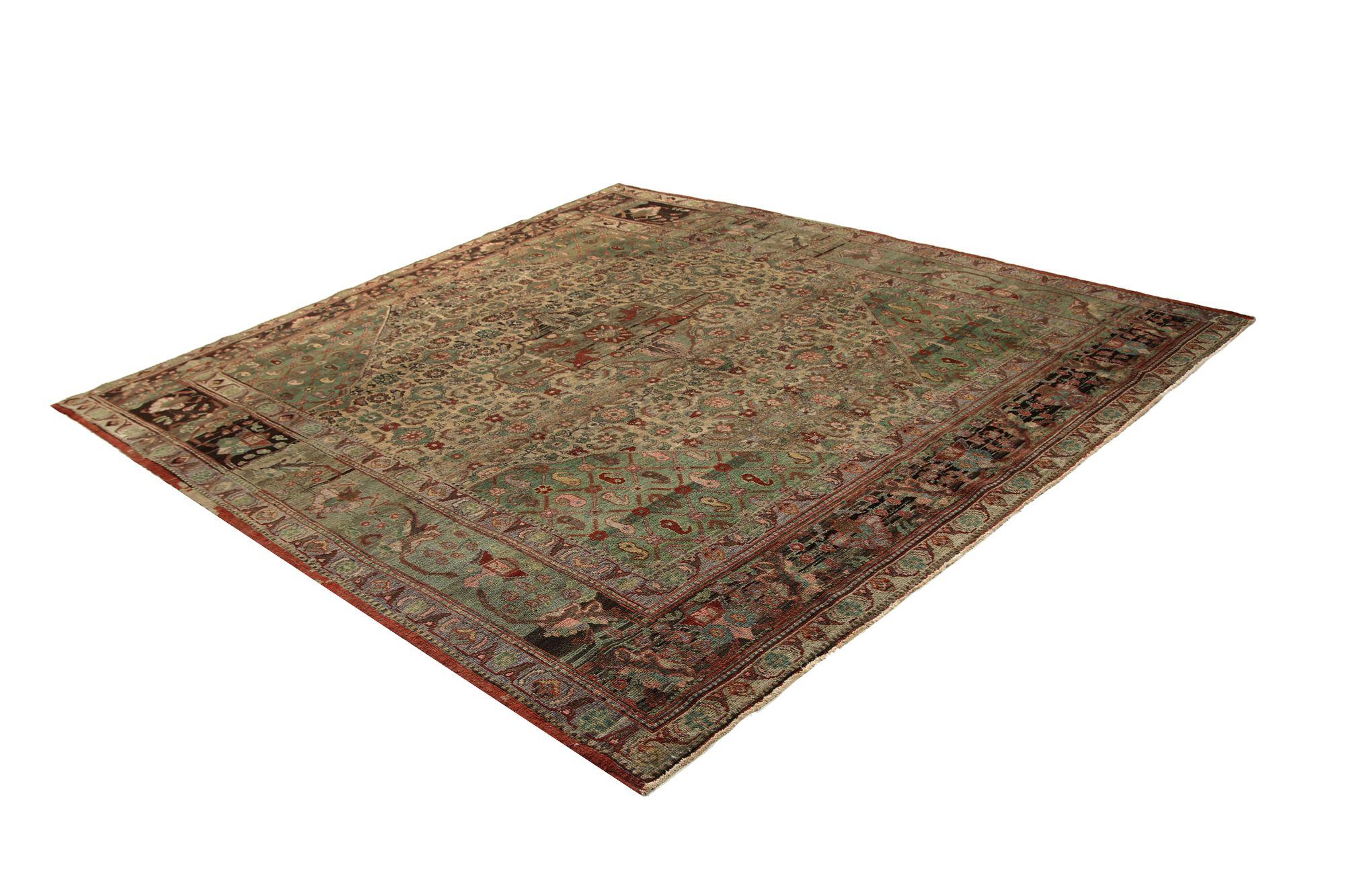 Discover the elegance of Persian Heriz featuring Area Rugs in Circa 1880. Designed with Wool and BlueGreenIvory, this exclusive design is perfect for enhancing your space.