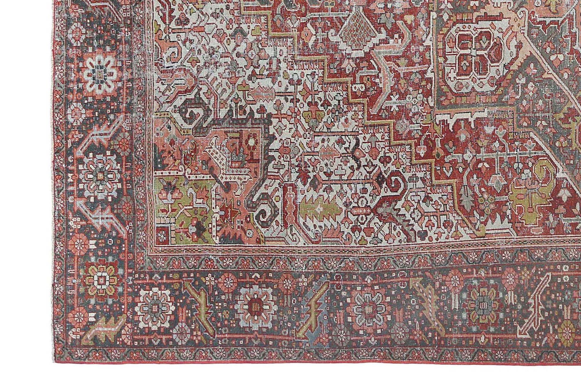 Alfombras Persas Heriz - Lana Azul Verde Marfil Rojo Amarillo - 97554 Iraquí en venta