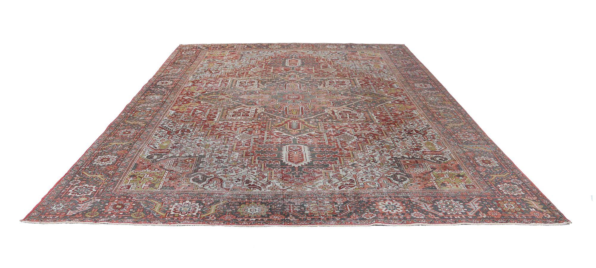 Alfombras Persas Heriz - Lana Azul Verde Marfil Rojo Amarillo - 97554 siglo XX en venta