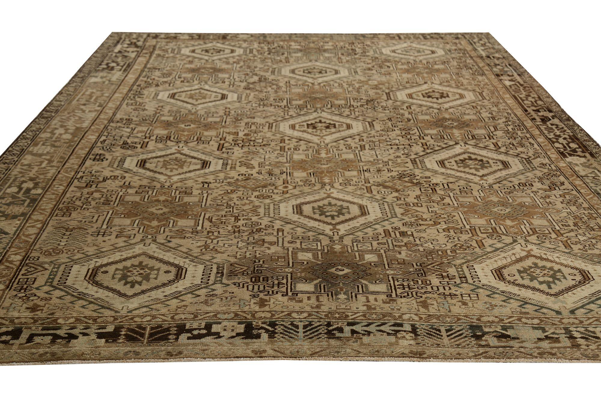 Iracheno Tappeti persiani Heriz - Design marrone in lana - 96879 in vendita