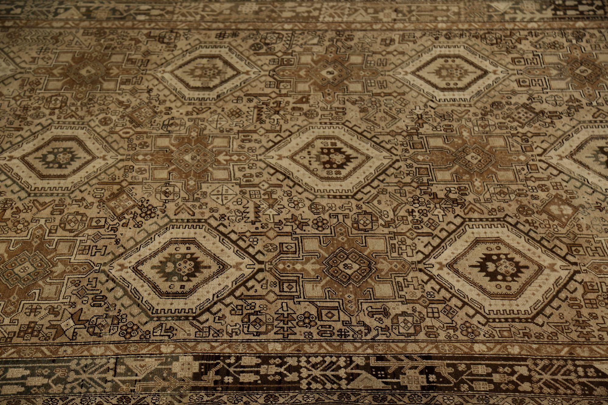 XX secolo Tappeti persiani Heriz - Design marrone in lana - 96879 in vendita