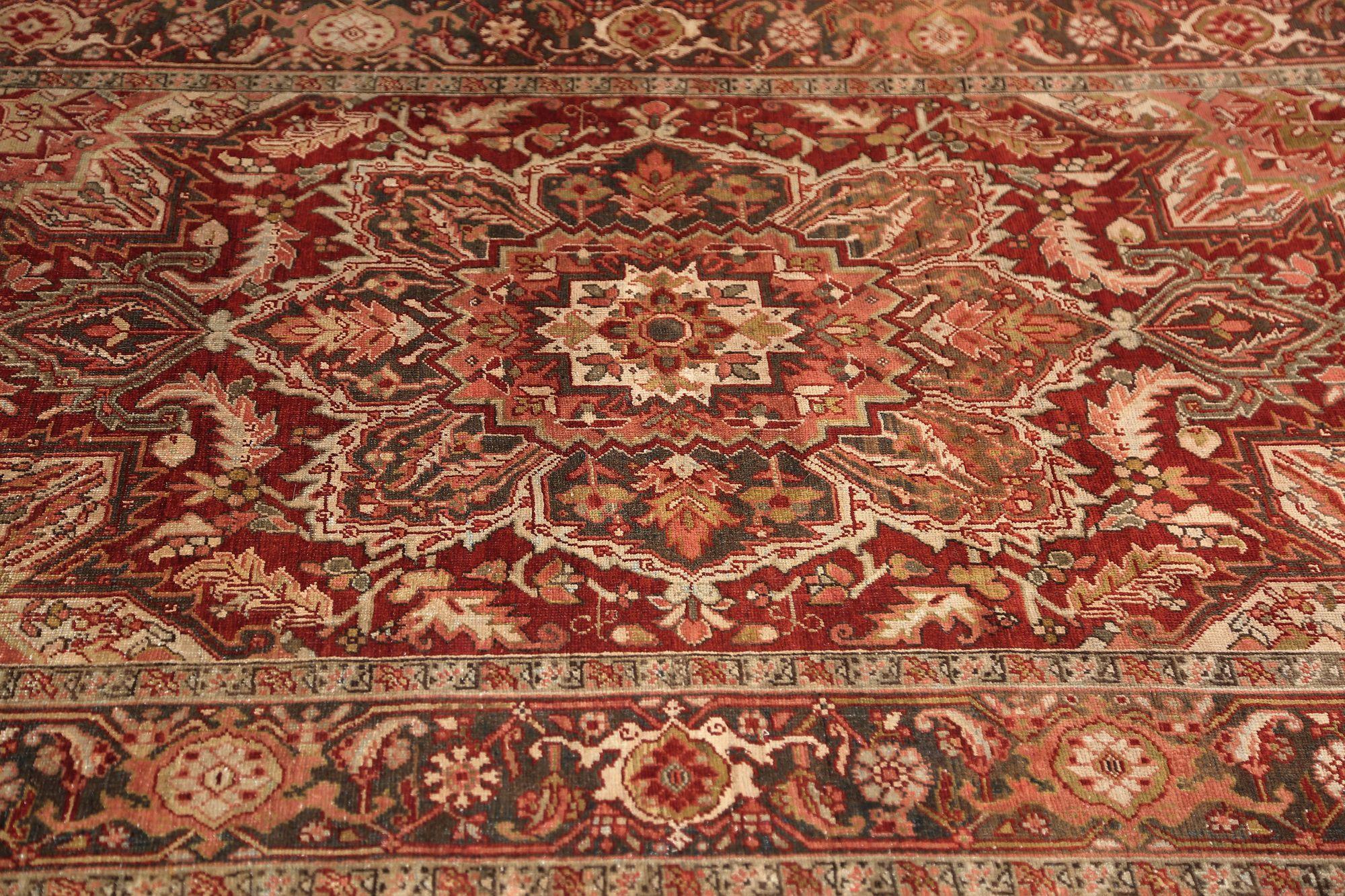 Persische Heriz Teppiche - Wolle Braun Elfenbein Rot Design - 97950 im Zustand „Hervorragend“ im Angebot in Dallas, TX