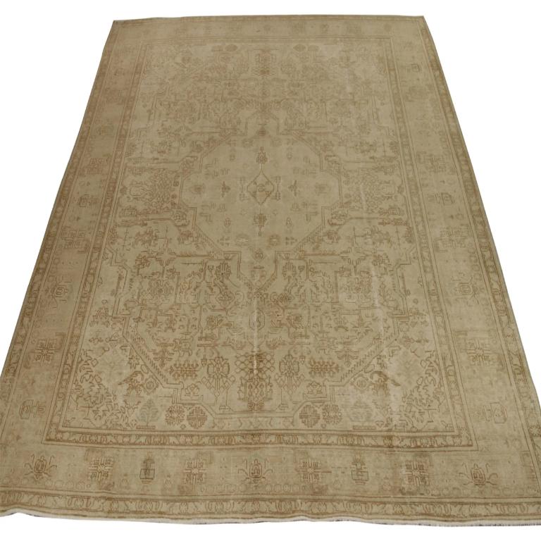 Persiano Tappeti persiani Heriz - Lana Marrone Avorio Taupe Design - 88852 in vendita