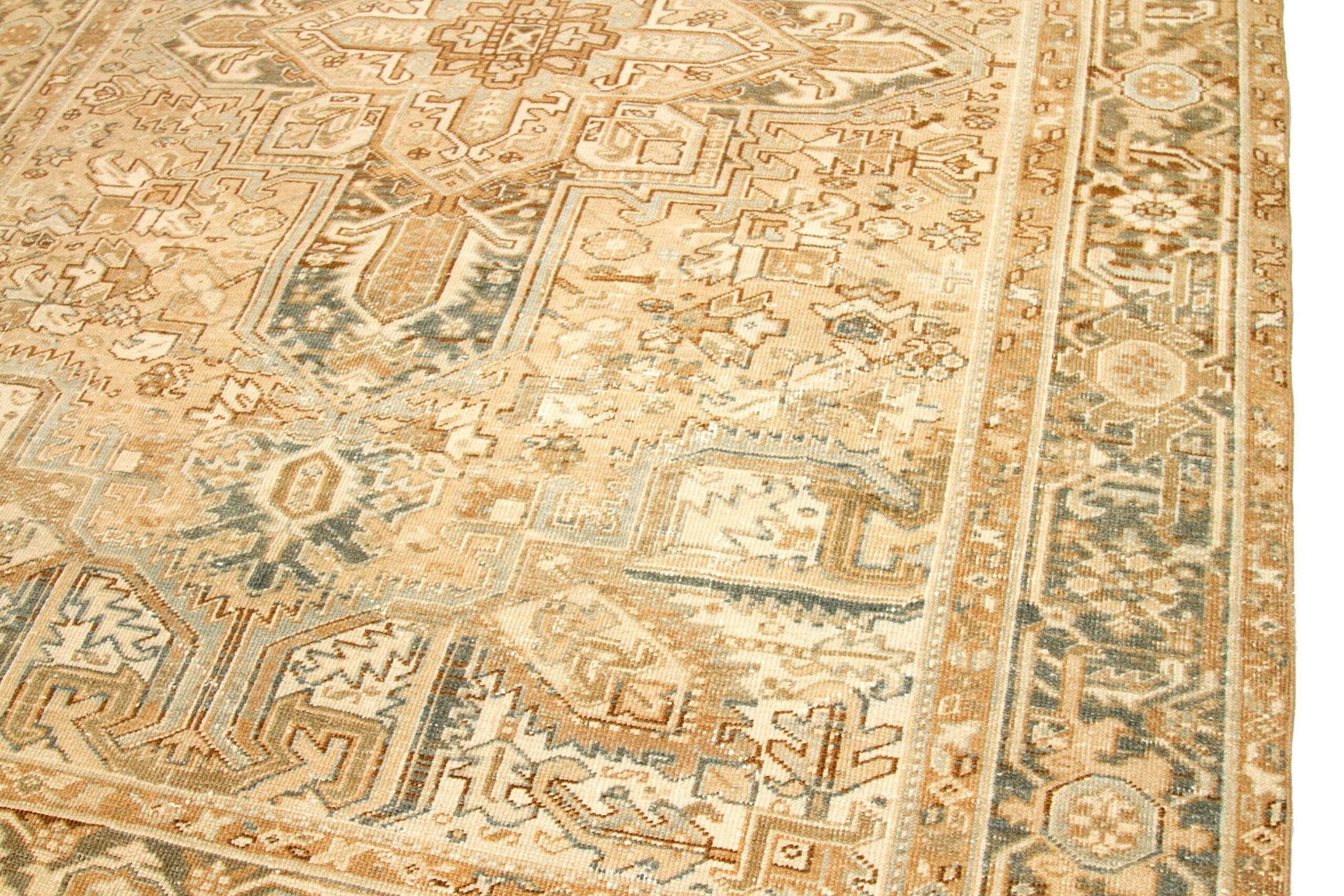 Iracheno Tappeti persiani Heriz - Lana Marrone Avorio Taupe Design - 92701 in vendita