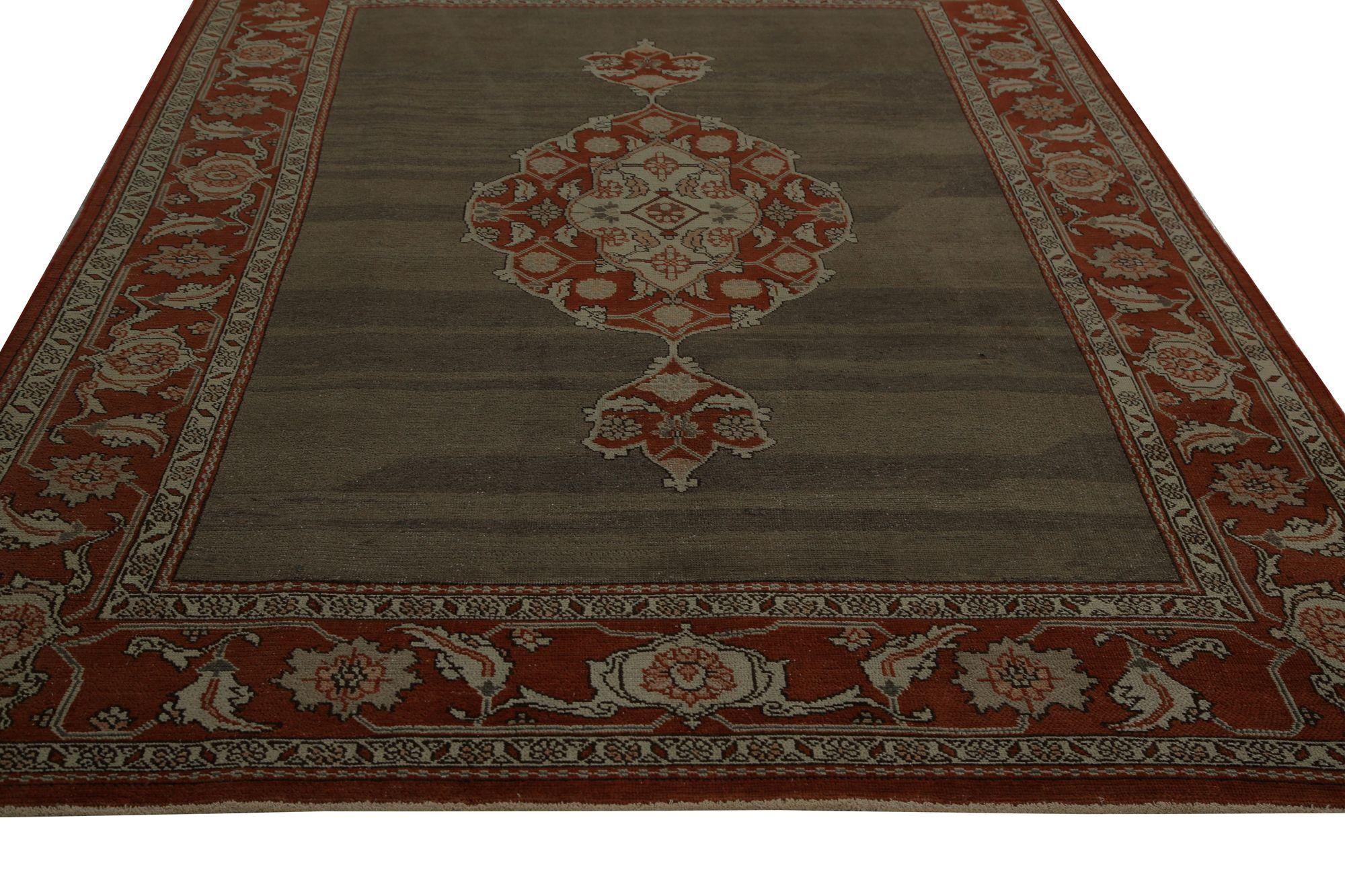 Persische Heriz Teppiche - Wolle Braun Rot Design - 96987 (Irakisch) im Angebot