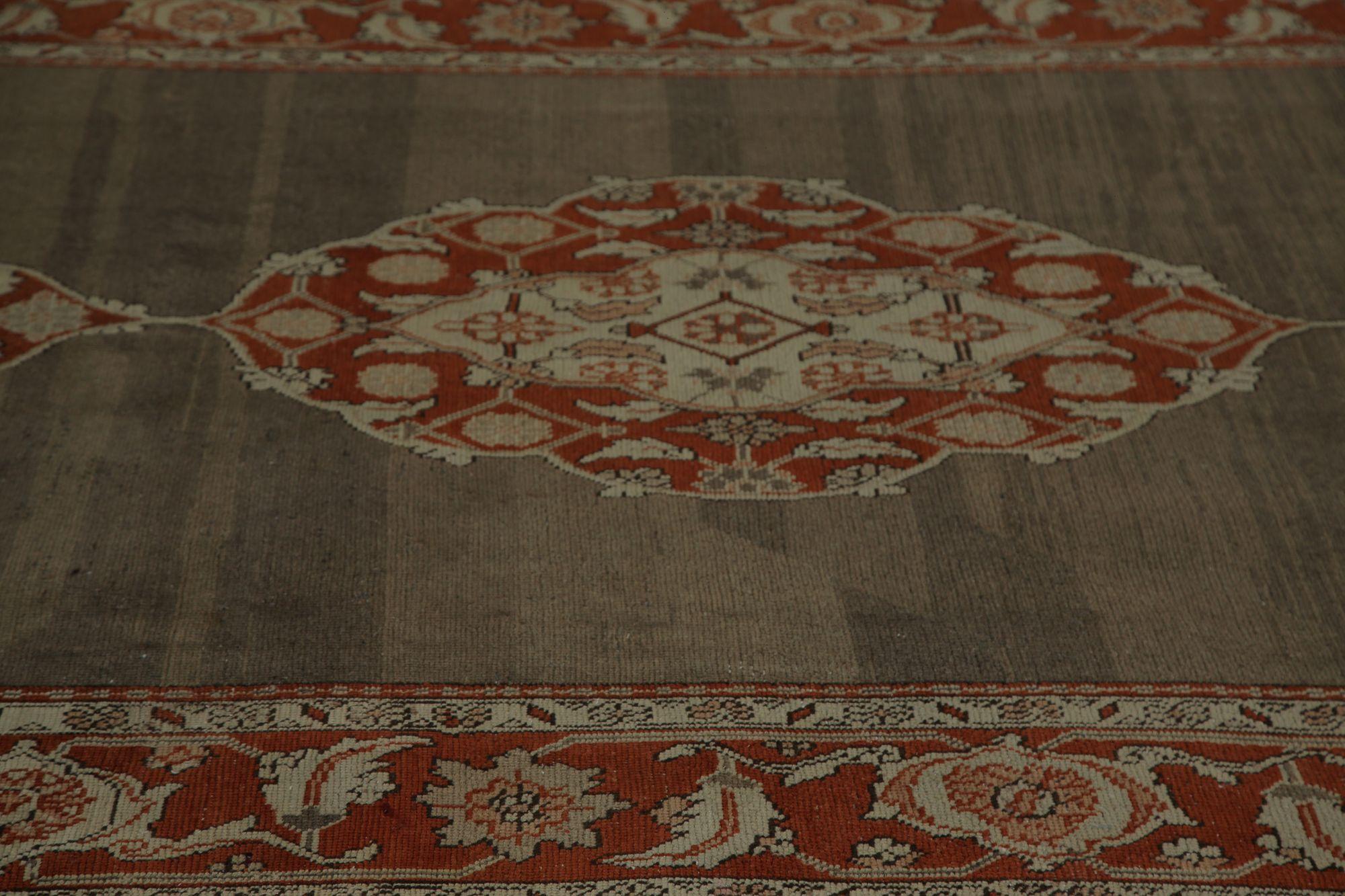 Persische Heriz Teppiche - Wolle Braun Rot Design - 96987 (20. Jahrhundert) im Angebot