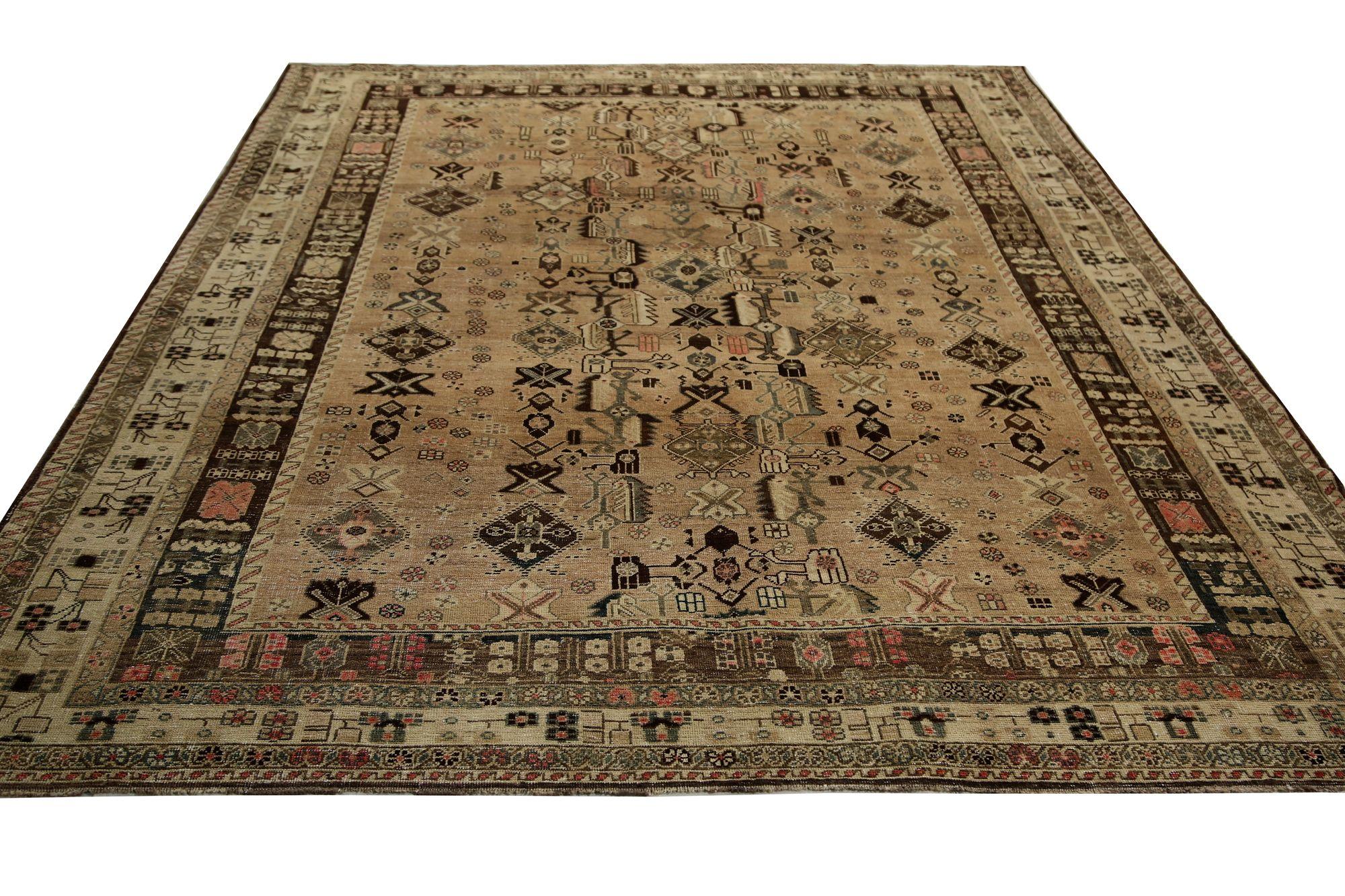 Persische Heriz Teppiche - Wolle Brown Taupe Design - 97168 (Irakisch) im Angebot