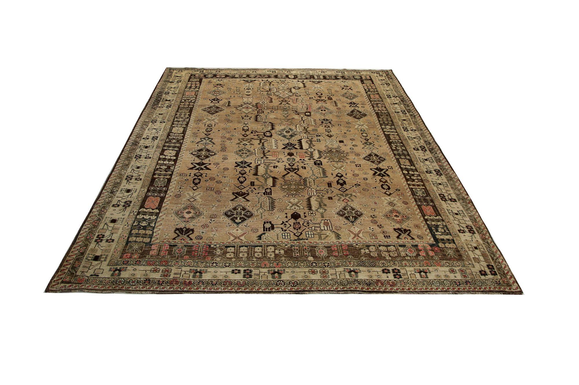 Persische Heriz Teppiche - Wolle Brown Taupe Design - 97168 im Zustand „Hervorragend“ im Angebot in Dallas, TX