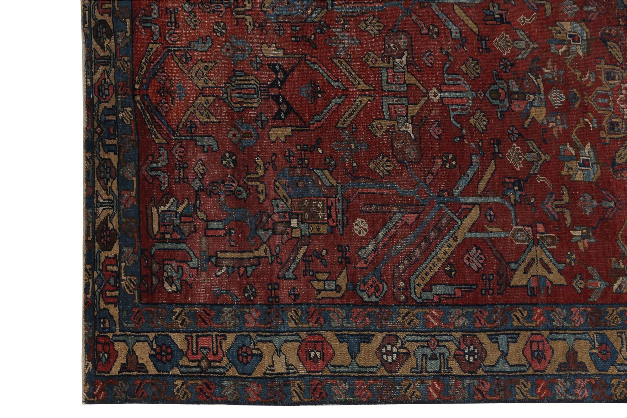 Entdecken Sie die Eleganz des persischen Heriz mit Teppichen aus der Zeit um 1910. Dieses exklusive Design aus Wolle und RedTaupe ist perfekt, um Ihren Raum zu verschönern.