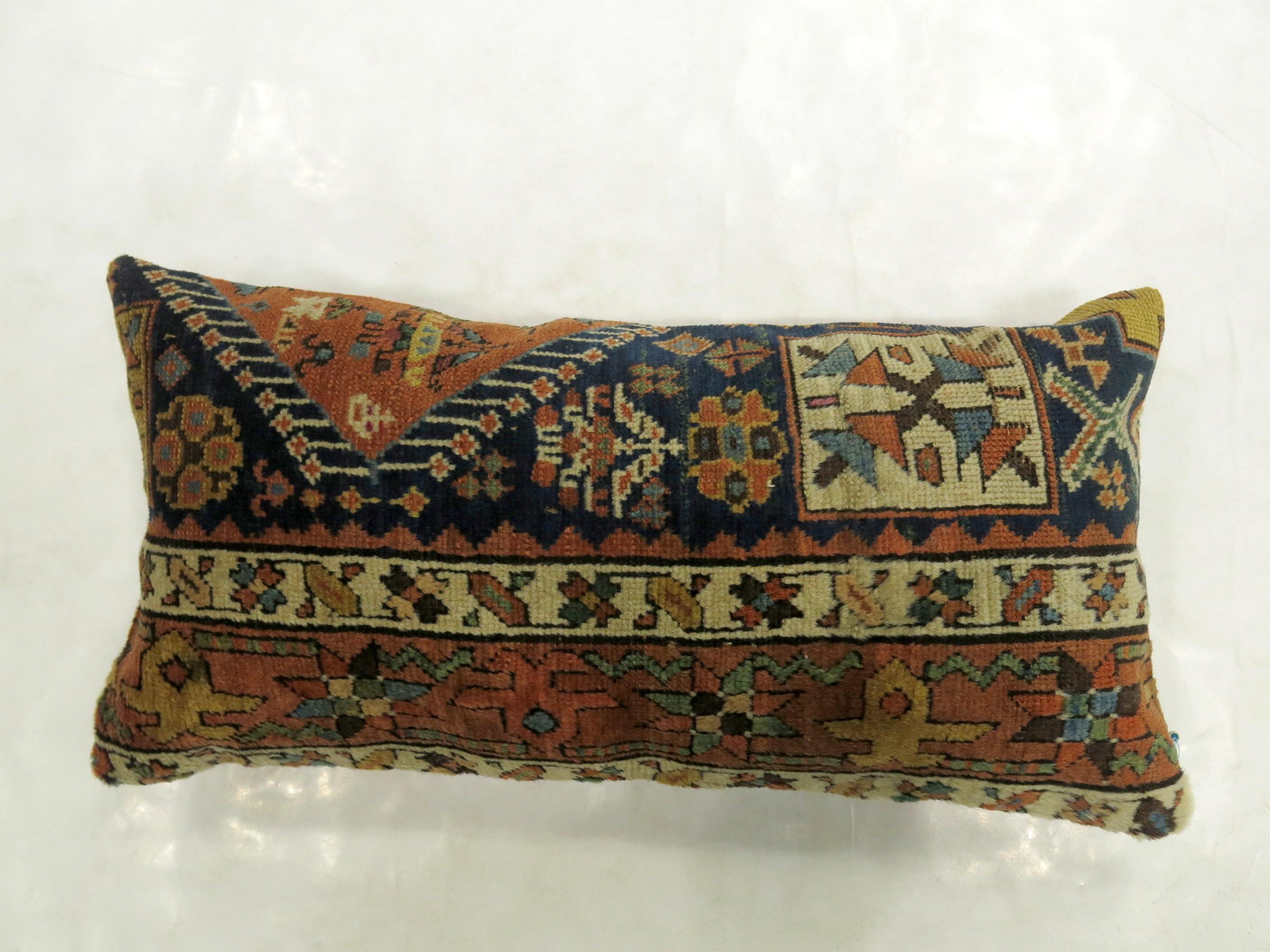 Hand-Woven Persian Heriz Bolster Rug Pillow