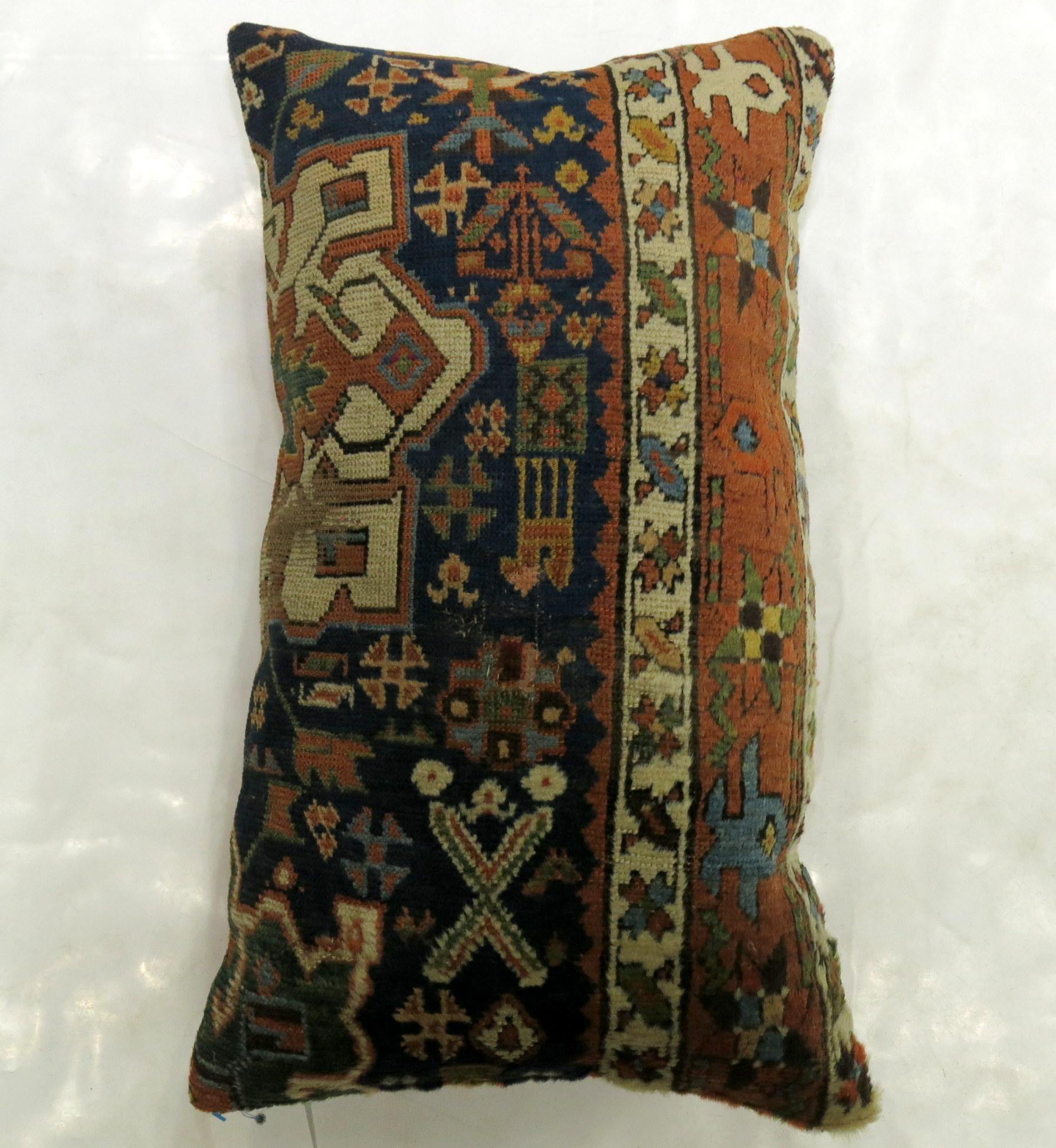 Hand-Woven Persian Heriz Bolster Rug Pillow