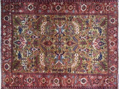 Persian Heriz Carpet Gold Color, Mid-20th Century, 7'5" x 9'9"