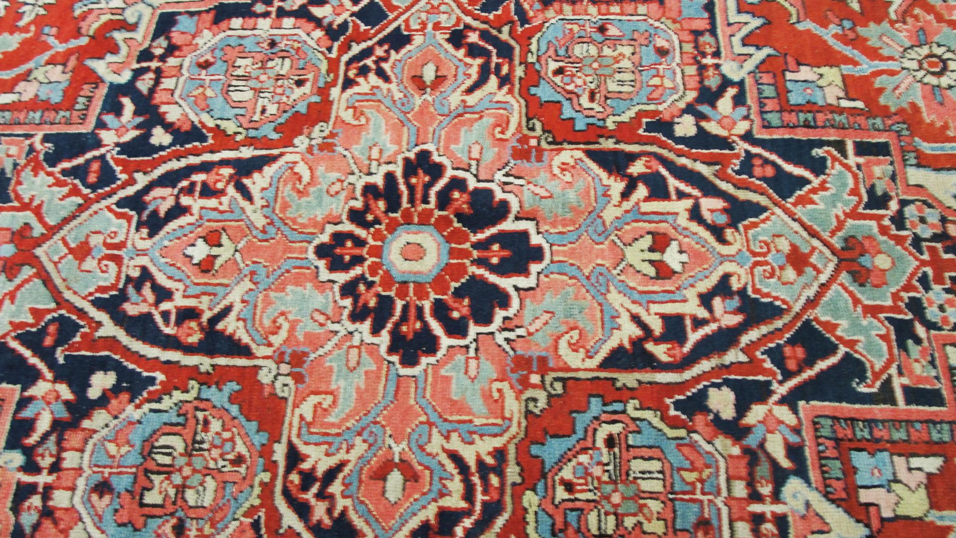 Persian Heriz Carpet, Incredible Colors In Excellent Condition In Evanston, IL