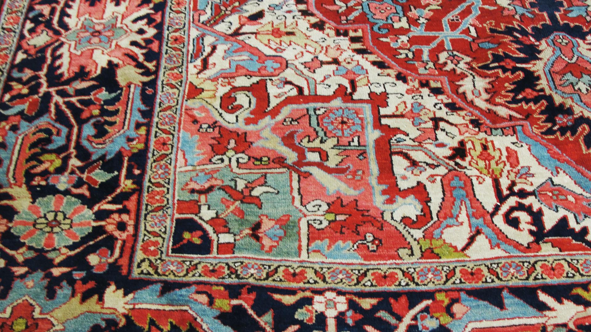 20th Century Persian Heriz Carpet, Incredible Colors