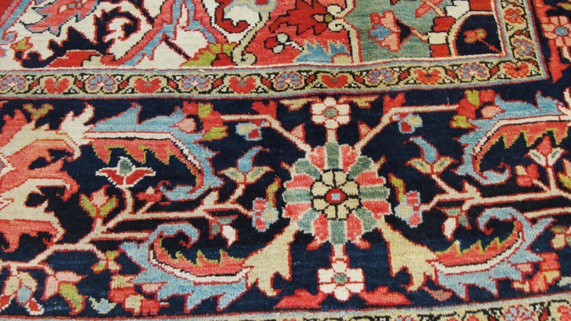 Wool Persian Heriz Carpet, Incredible Colors