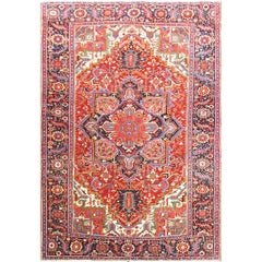Persian Heriz Carpet Mid-20th Century