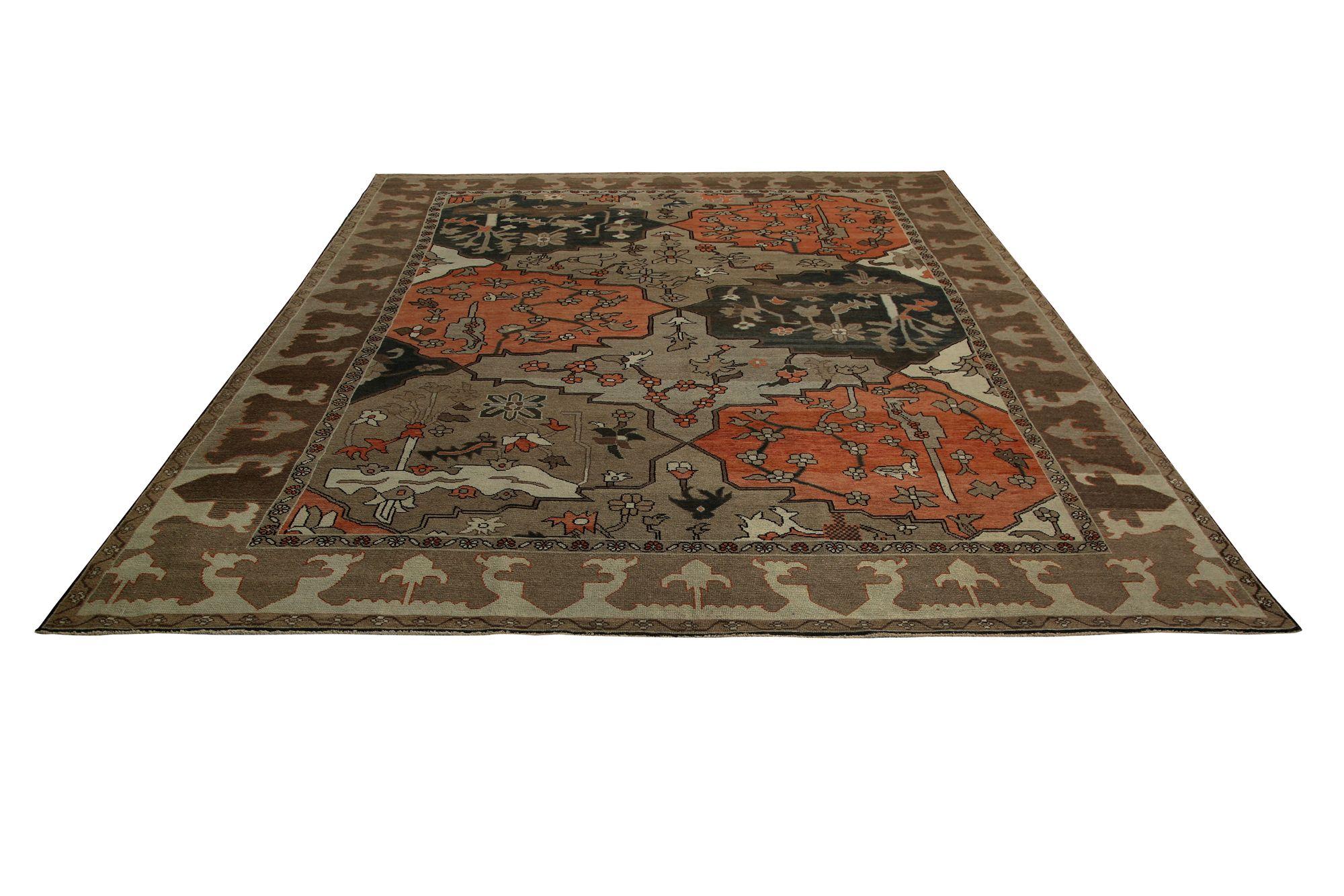 Tappeto persiano Heriz Over Size - Lana Marrone Rosso - 96887 In condizioni ottime in vendita a Dallas, TX