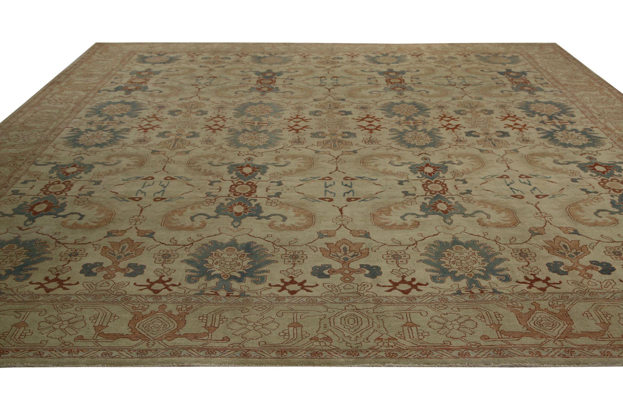 Entdecken Sie die Eleganz des persischen Heriz mit dem Over-Size-Teppich von CIRCA 1910. Dieses exklusive Design aus Wolle und Elfenbein ist perfekt, um Ihren Raum zu verschönern.