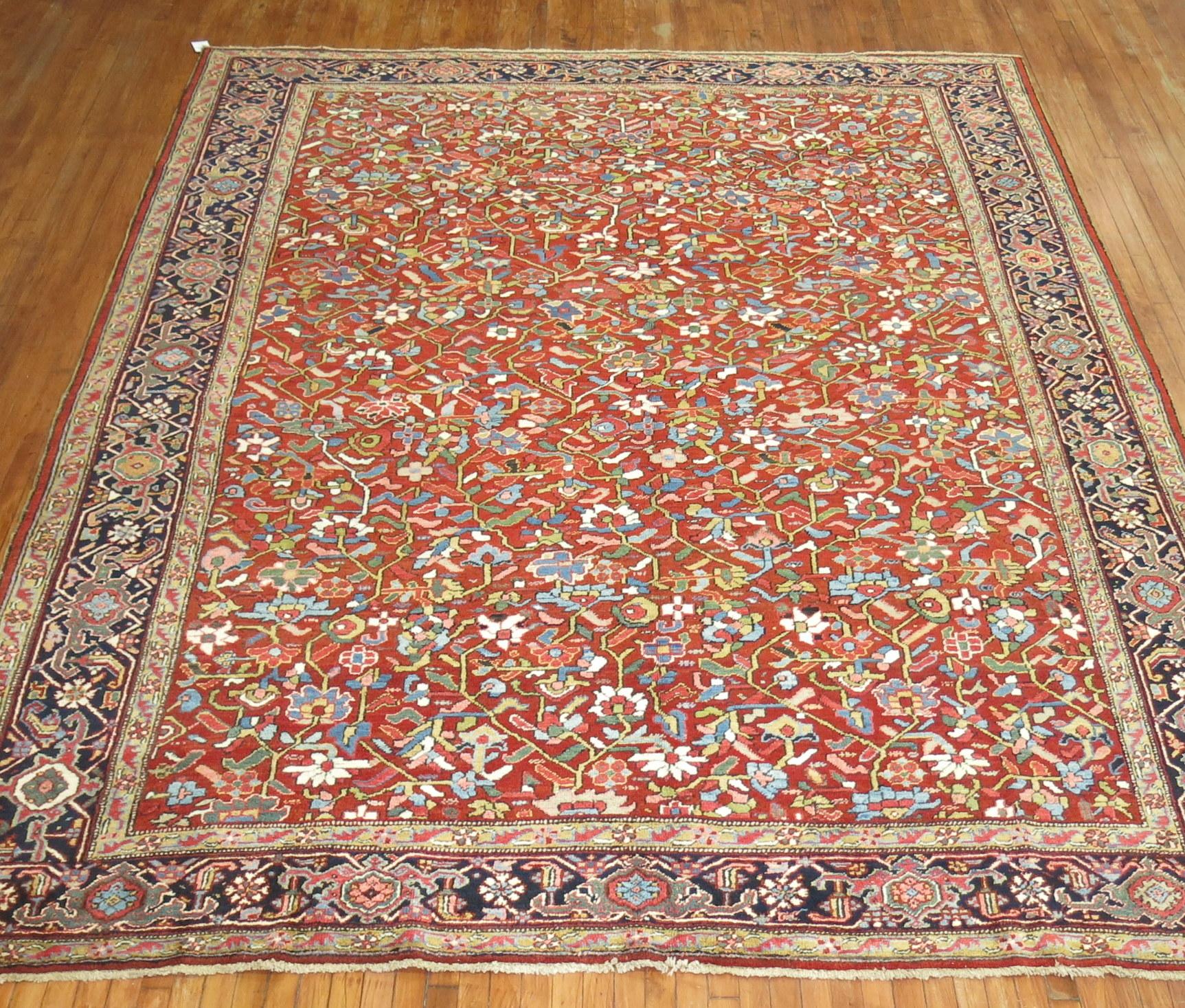 Persian Heriz Room Size Antique Persian 20th Century Rug For Sale 1