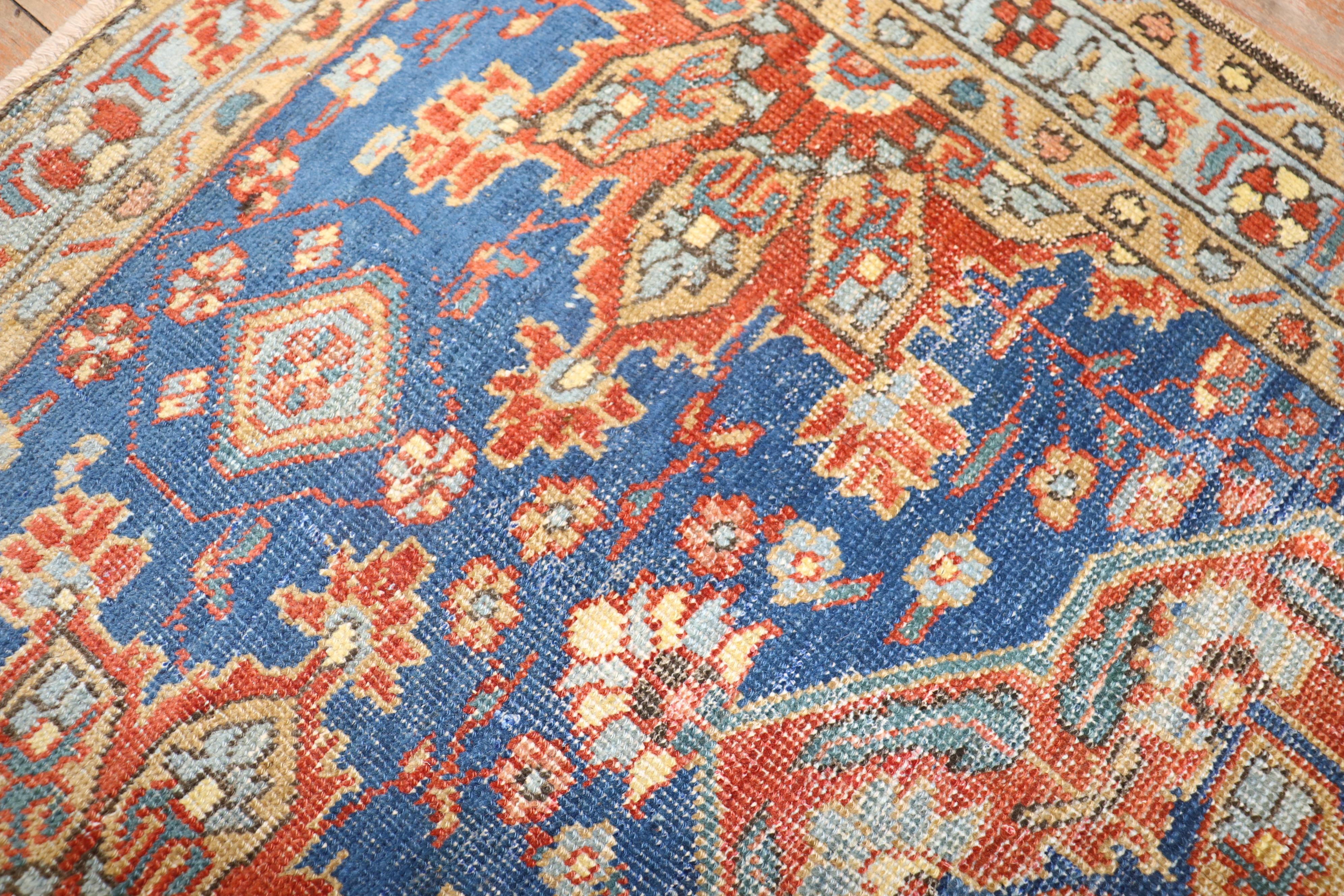 Hand-Knotted Persian Heriz Rug For Sale