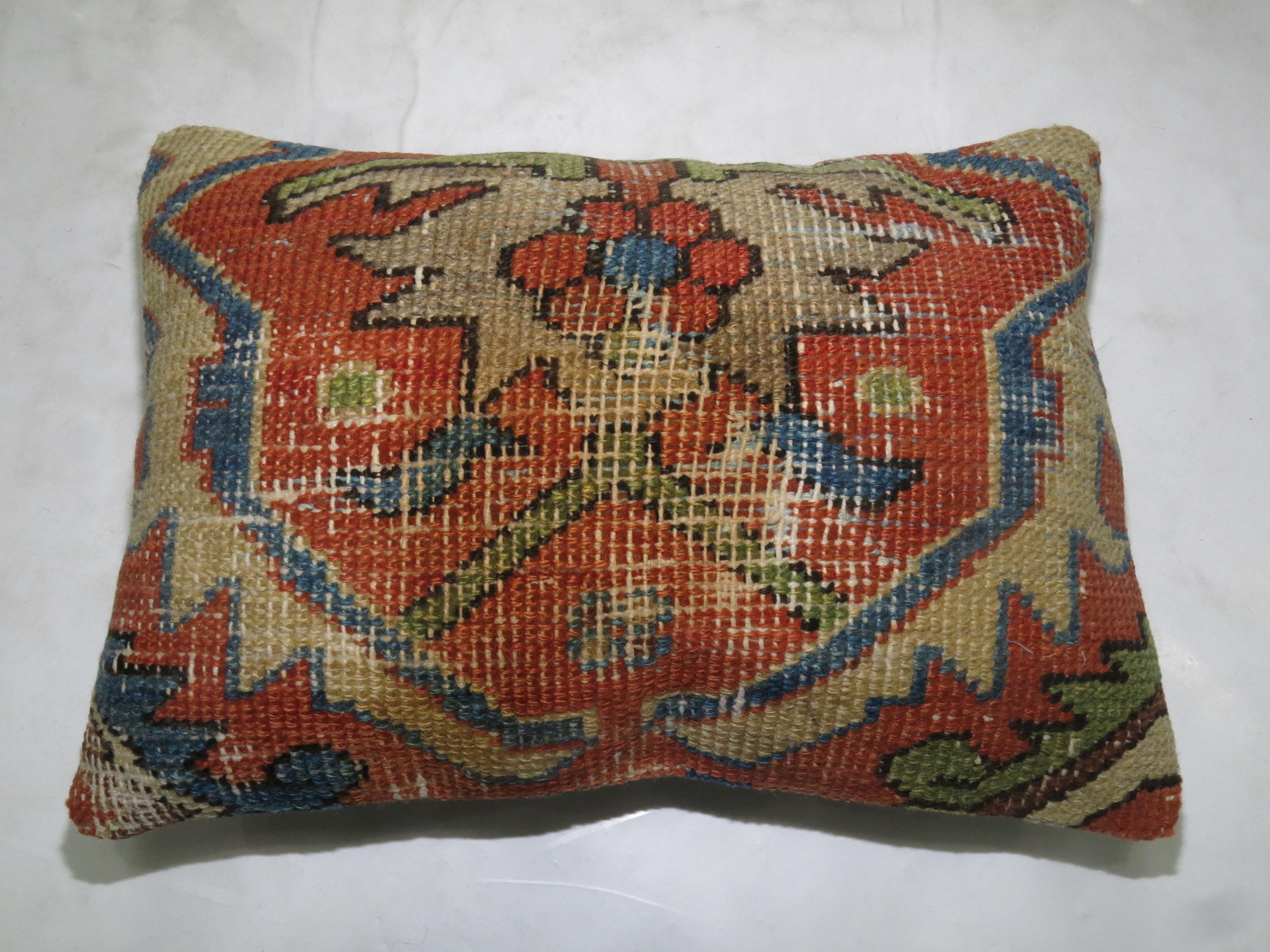 Serapi Persian Heriz Rug Pillow