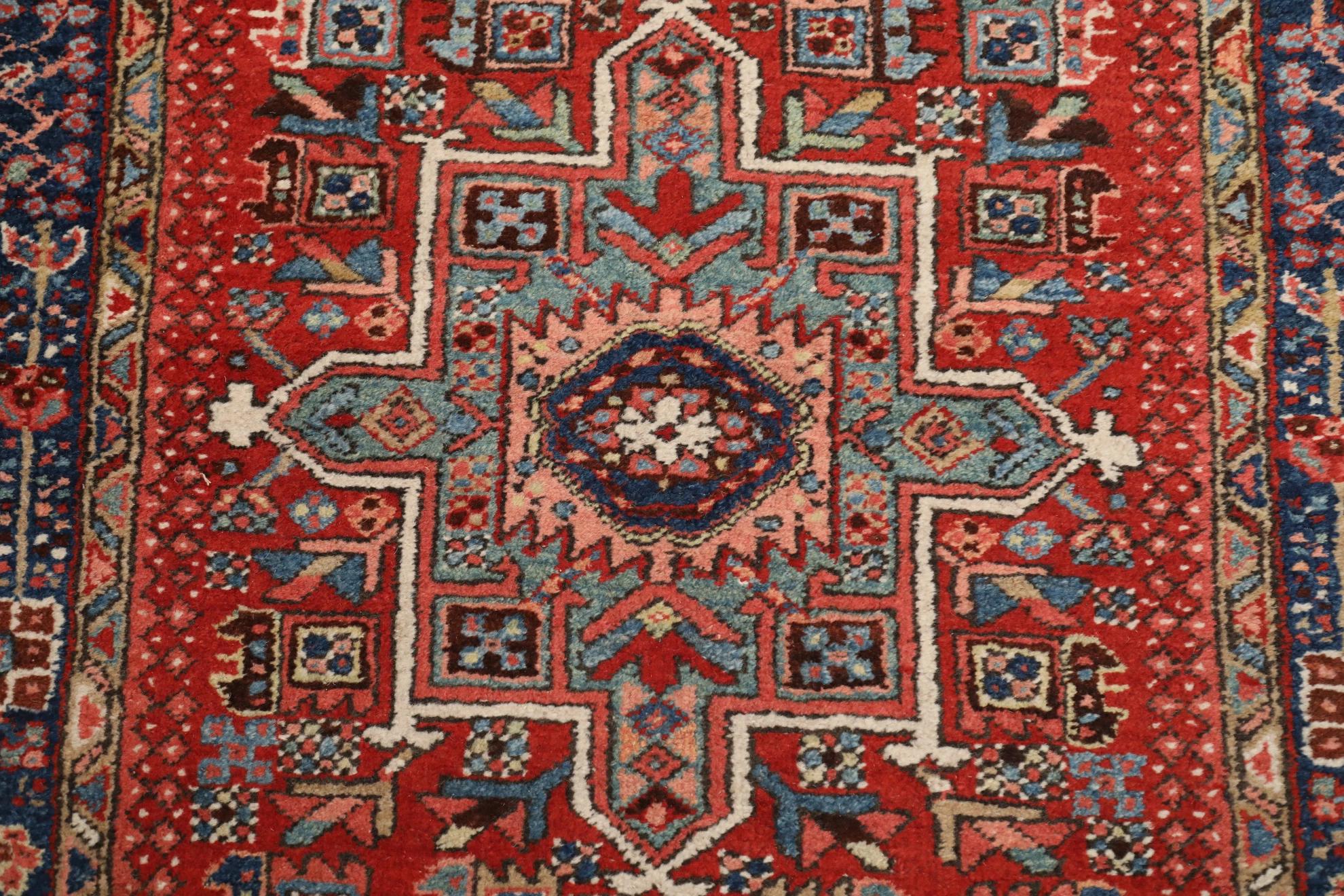 Alfombra Persa Heriz Circa 1910 - Lana Azul Marfil Azul Marino Rojo - 99586 Anudado a mano en venta