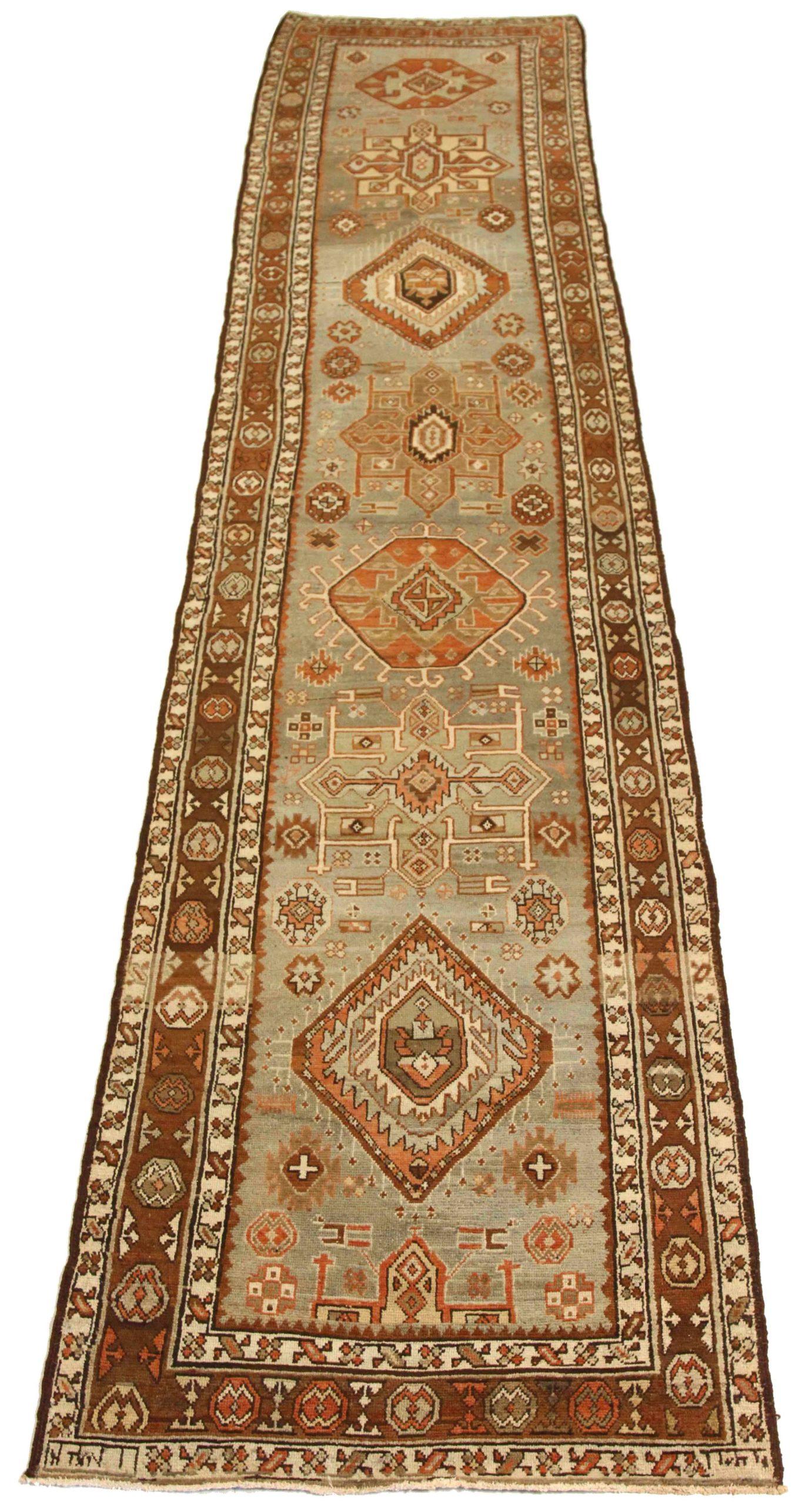 Discover the elegance of Persian Heriz featuring Runner Rug in Circa 1880. Designed with Wool and BrownIvoryRed, this exclusive design is perfect for enhancing your space.