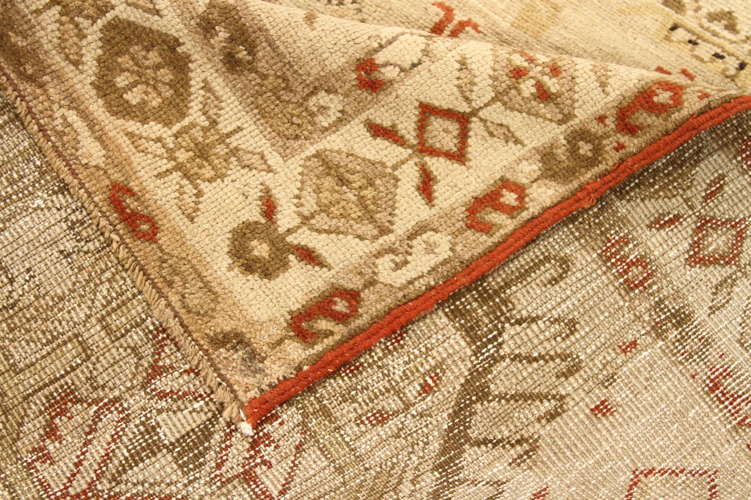 Iracheno Tappeto Persiano Heriz Runner - Lana Marrone Avorio Rosso Design - 75954 in vendita
