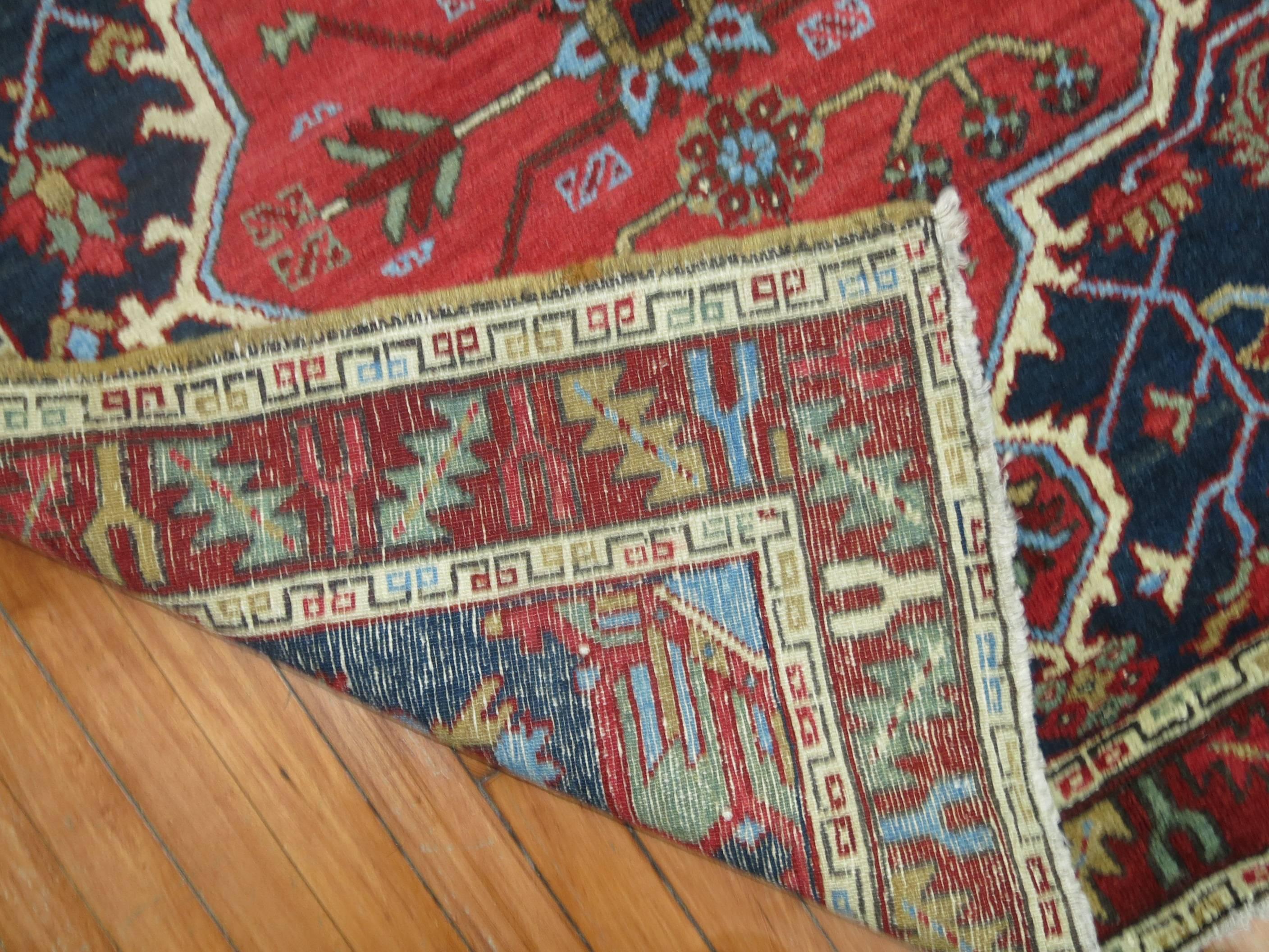 Early 20th Century Persian Heriz Scatter Square Rug