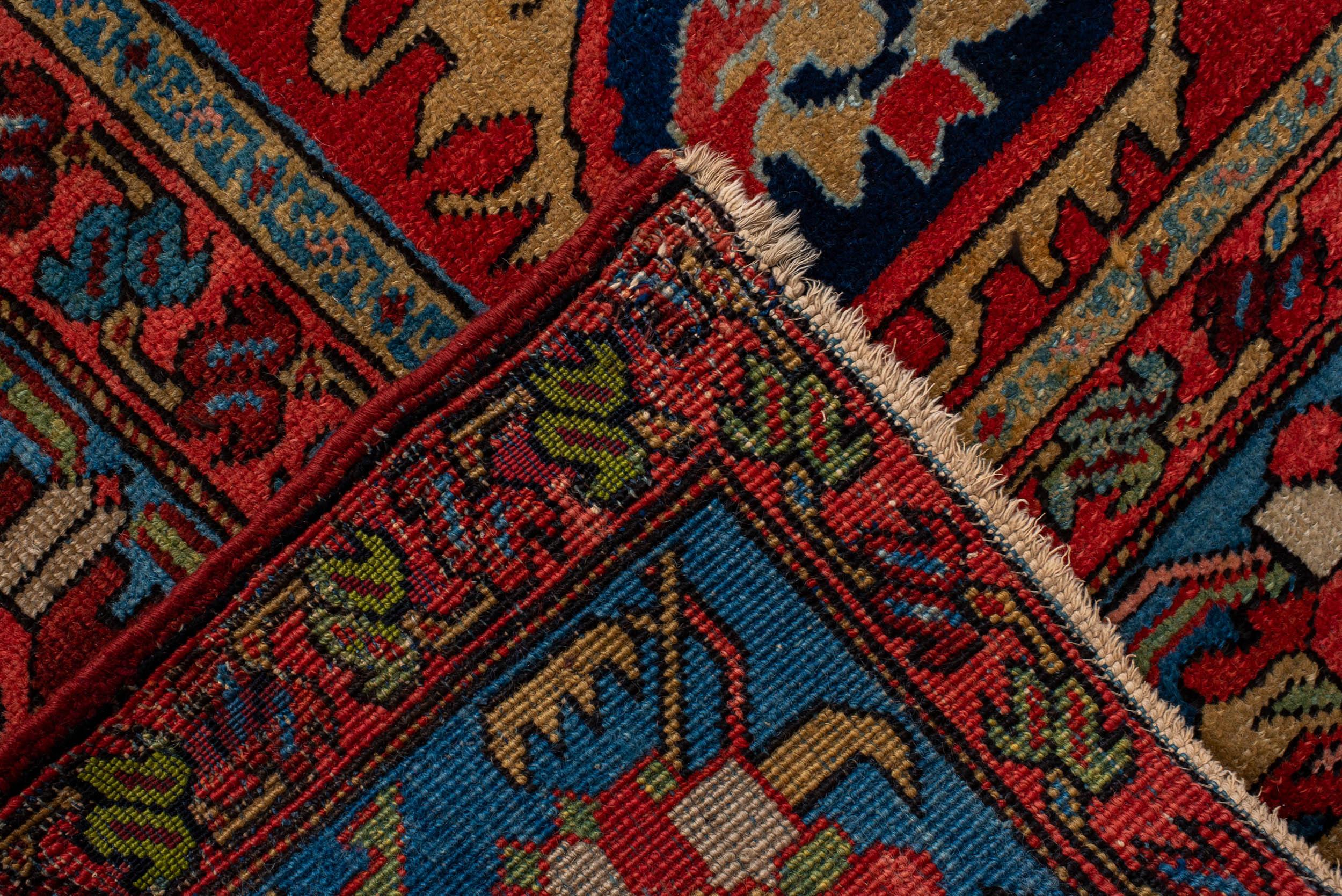 Hand-Woven Antique Persian Heriz Serapi Handwoven Luxury Rug, 9'-9