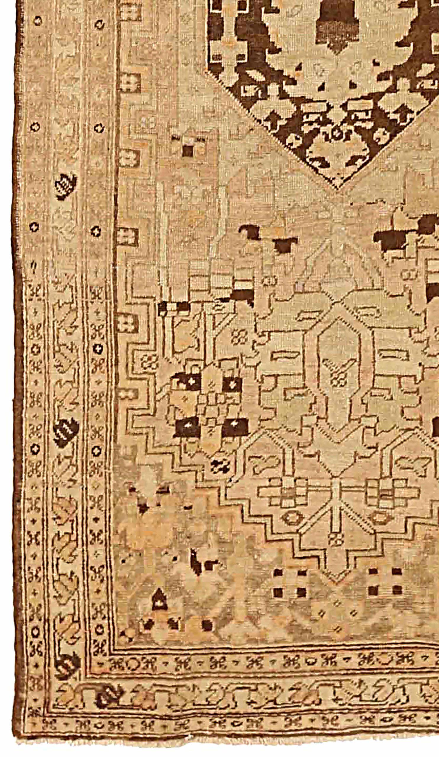 Alfombra Persa Heriz Pequeña - Lana Marrón Marfil Topo 73630 Asiático en venta
