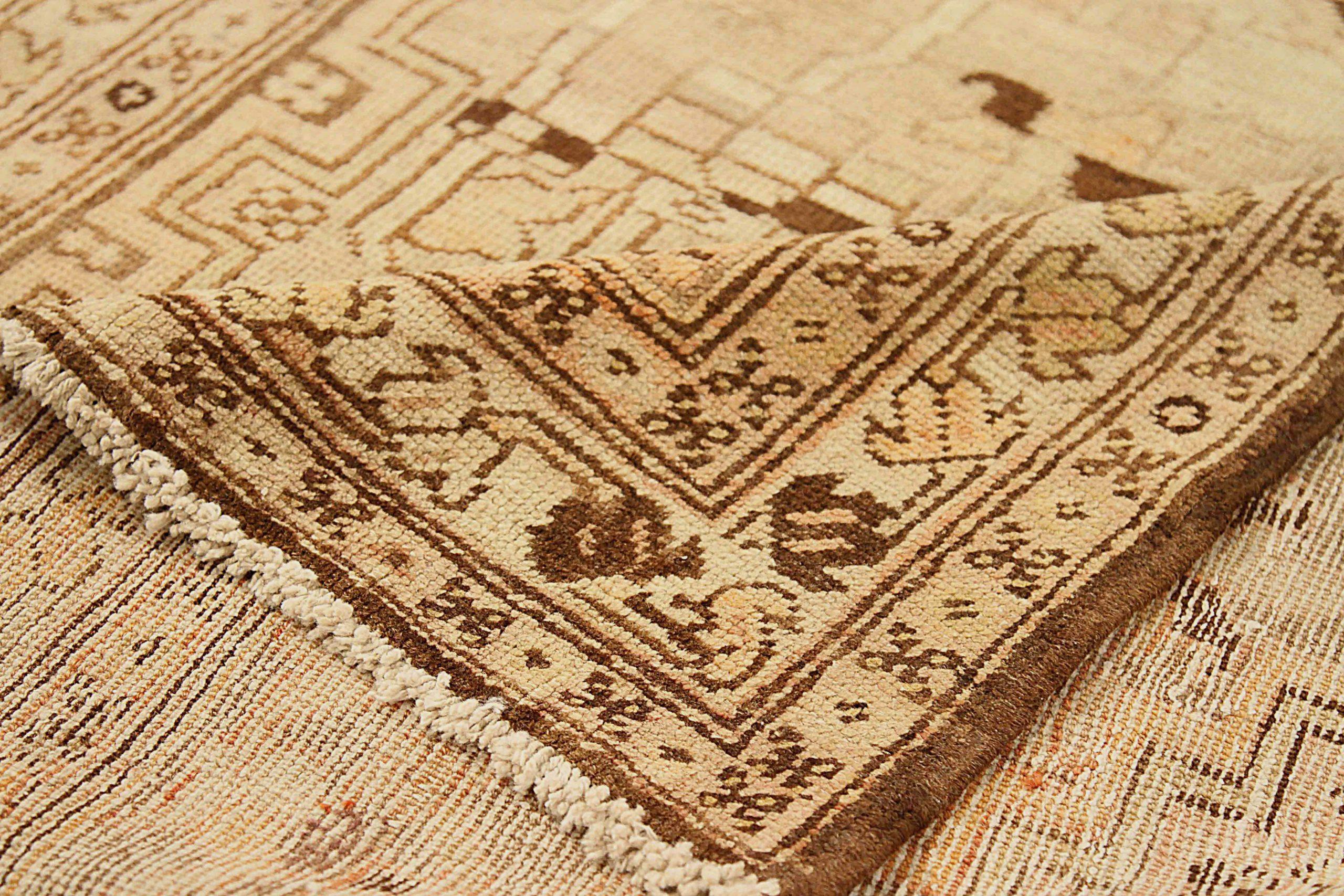 Alfombra Persa Heriz Pequeña - Lana Marrón Marfil Topo 73630 en Excelente estado para la venta en Dallas, TX
