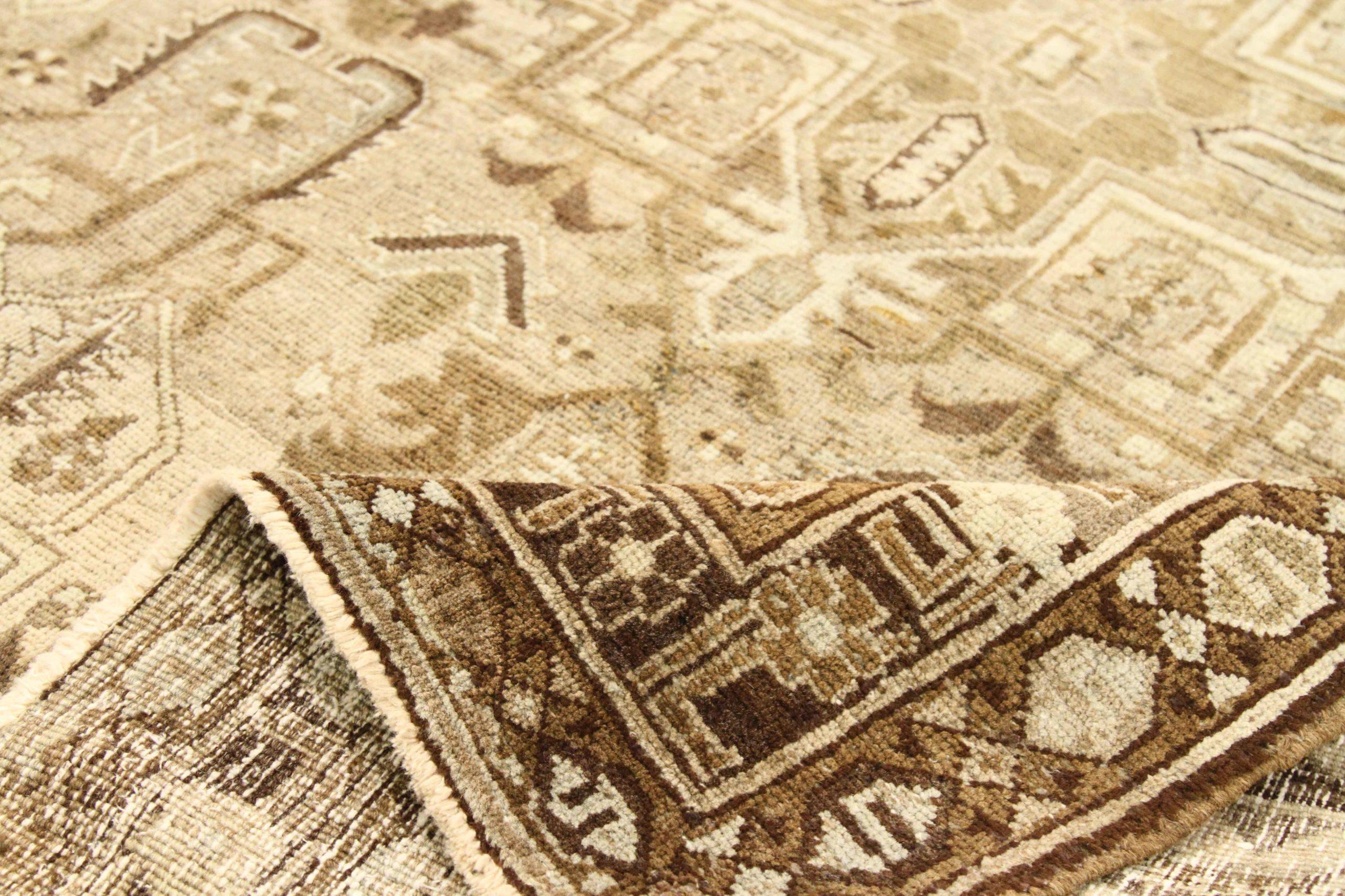Persischer Heriz Small Teppich - Wolle Brown Elfenbein Taupe Design - 75524 (Asiatisch) im Angebot