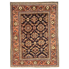 Persischer Heriz-Teppich Circa 1940 - Wolle Schwarz Elfenbein Rot 72602